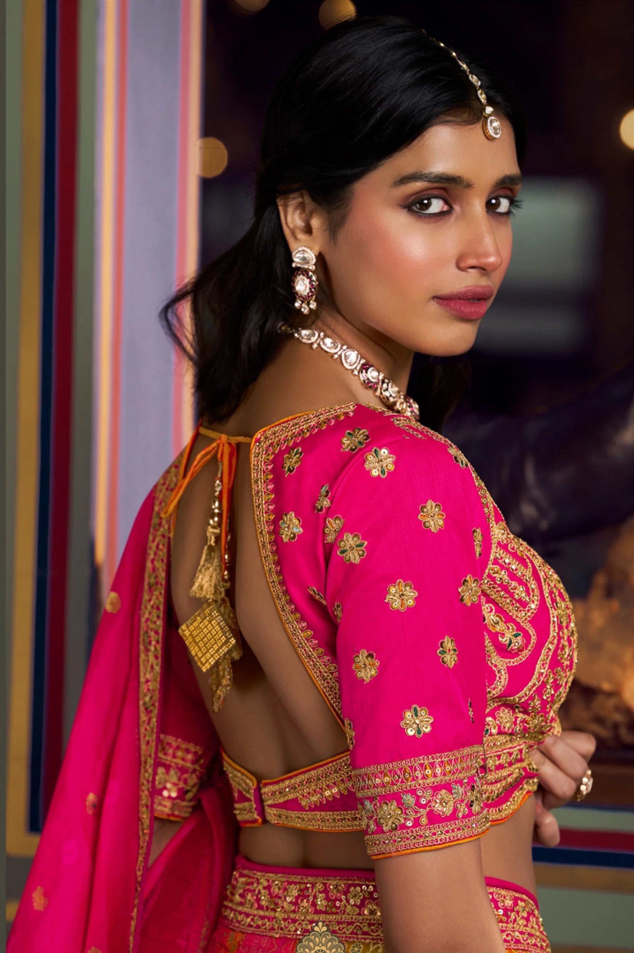 Banarasi Silk Wedding Wear Mustard With Embroidery Work