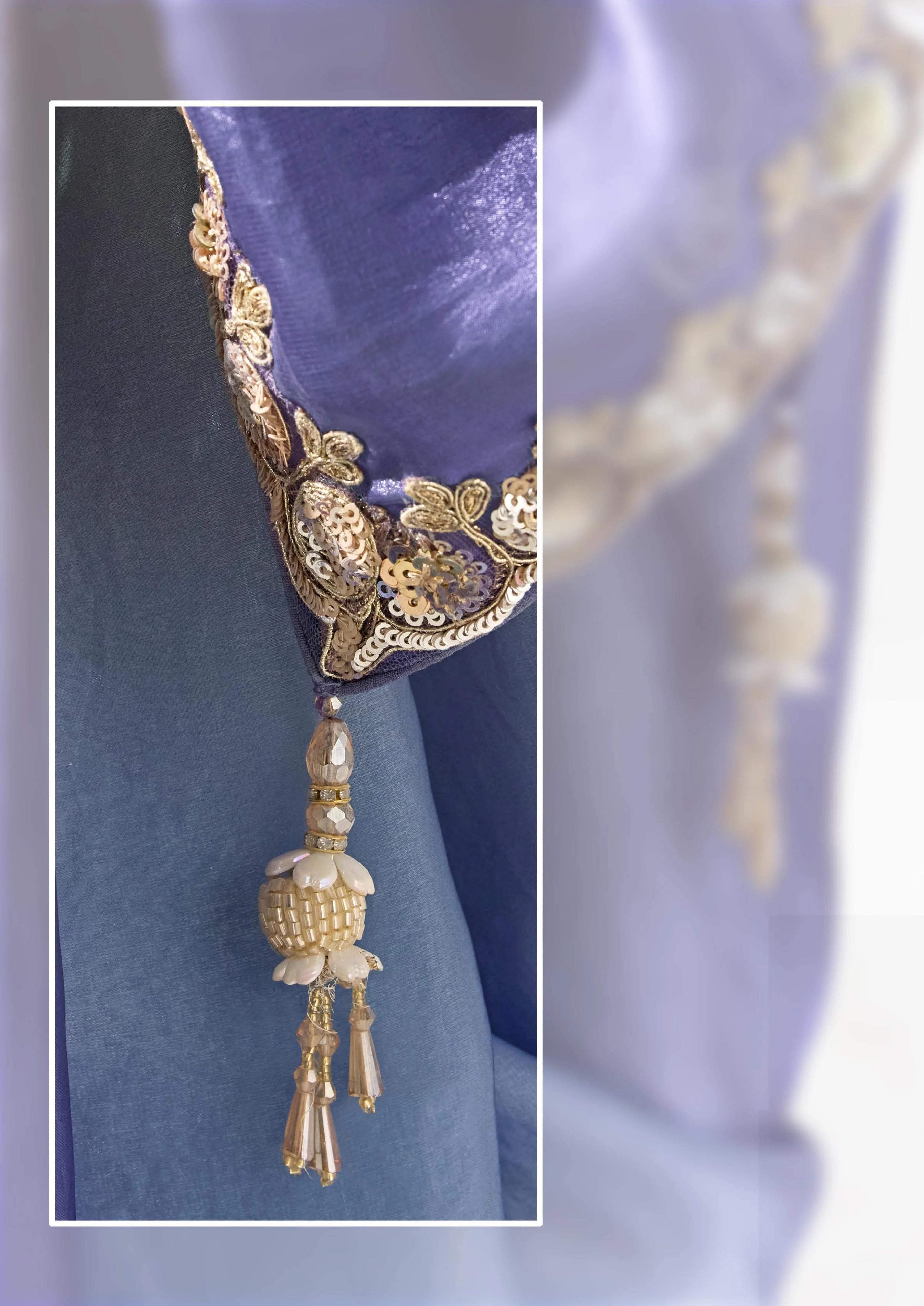 Premium Luxe Silk Festival Wear Lavender With Lace