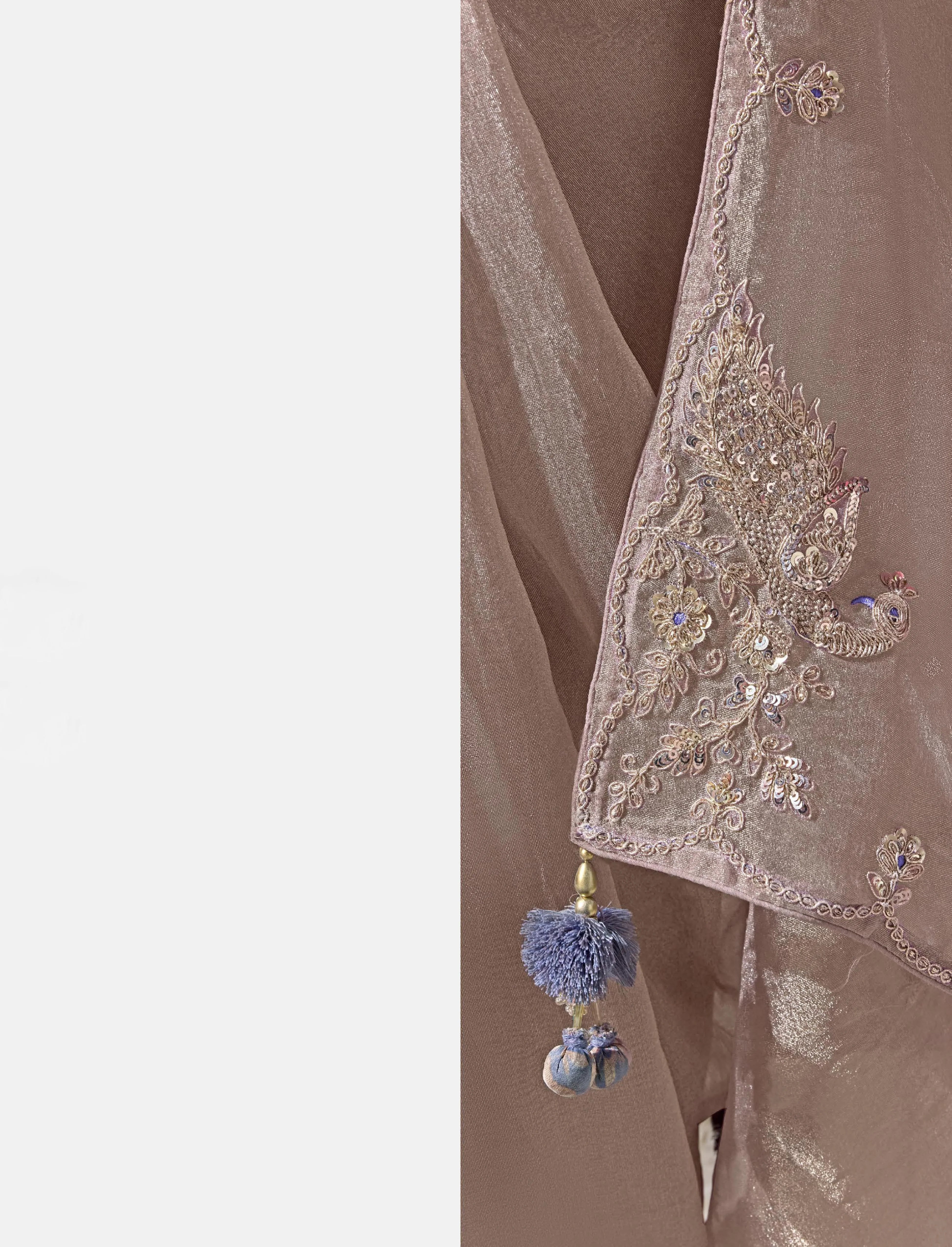 Premium Luxe Silk Festival Wear Mauve With Lace