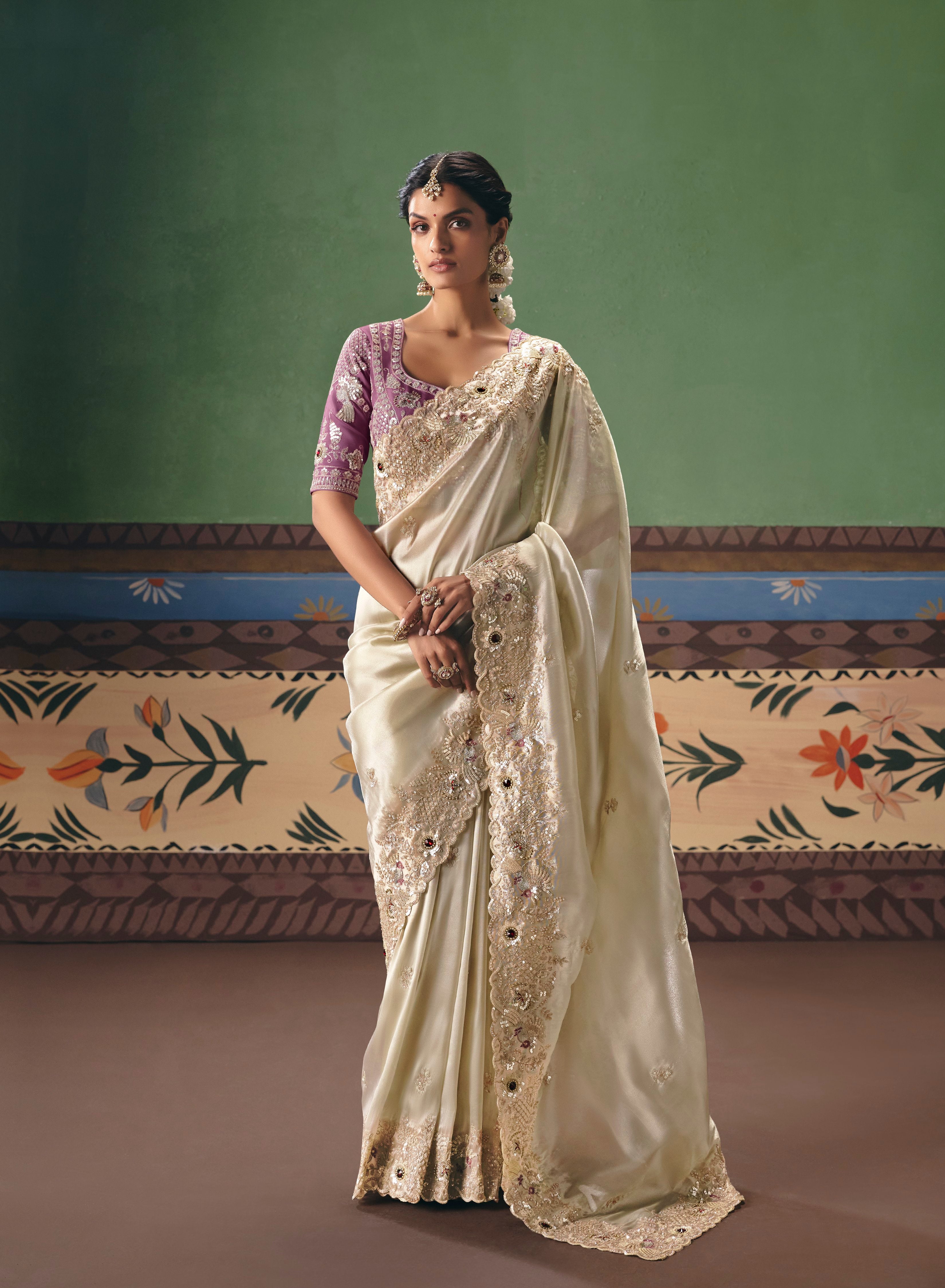 Organza Tissue Party Wear With Sequence Work