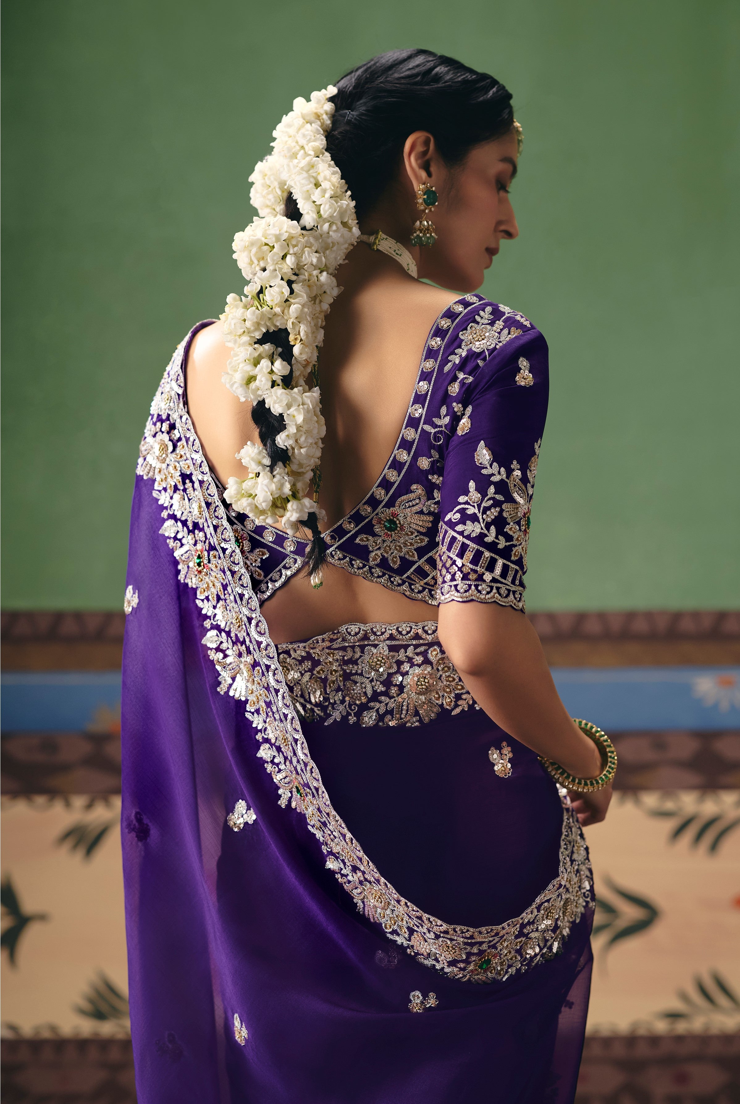 Organza Tissue Party Wear With Sequence Work