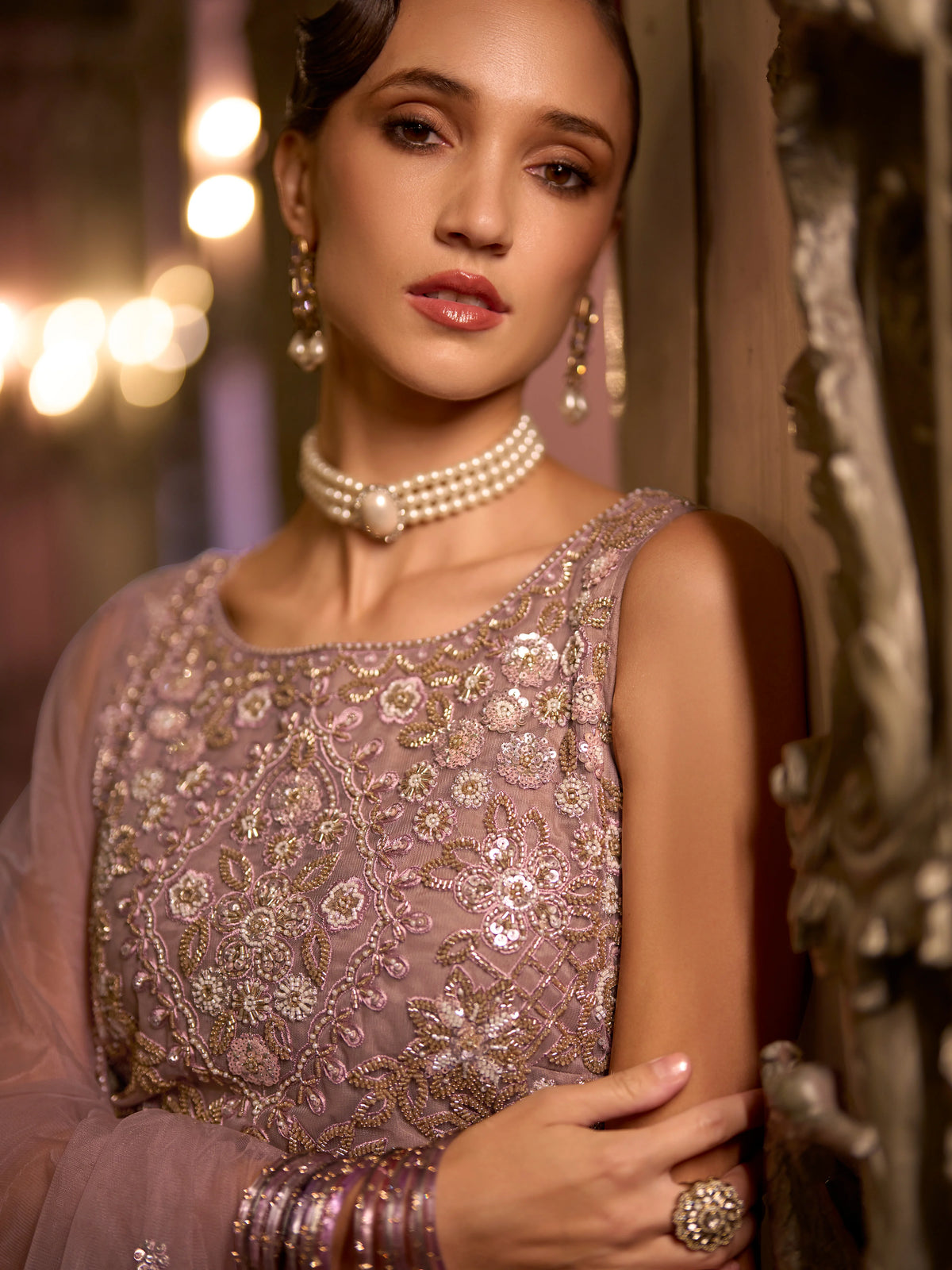 Tulle Net Cafe Rose Designer Heavy Work Tunic Top Sharara And Dupatta