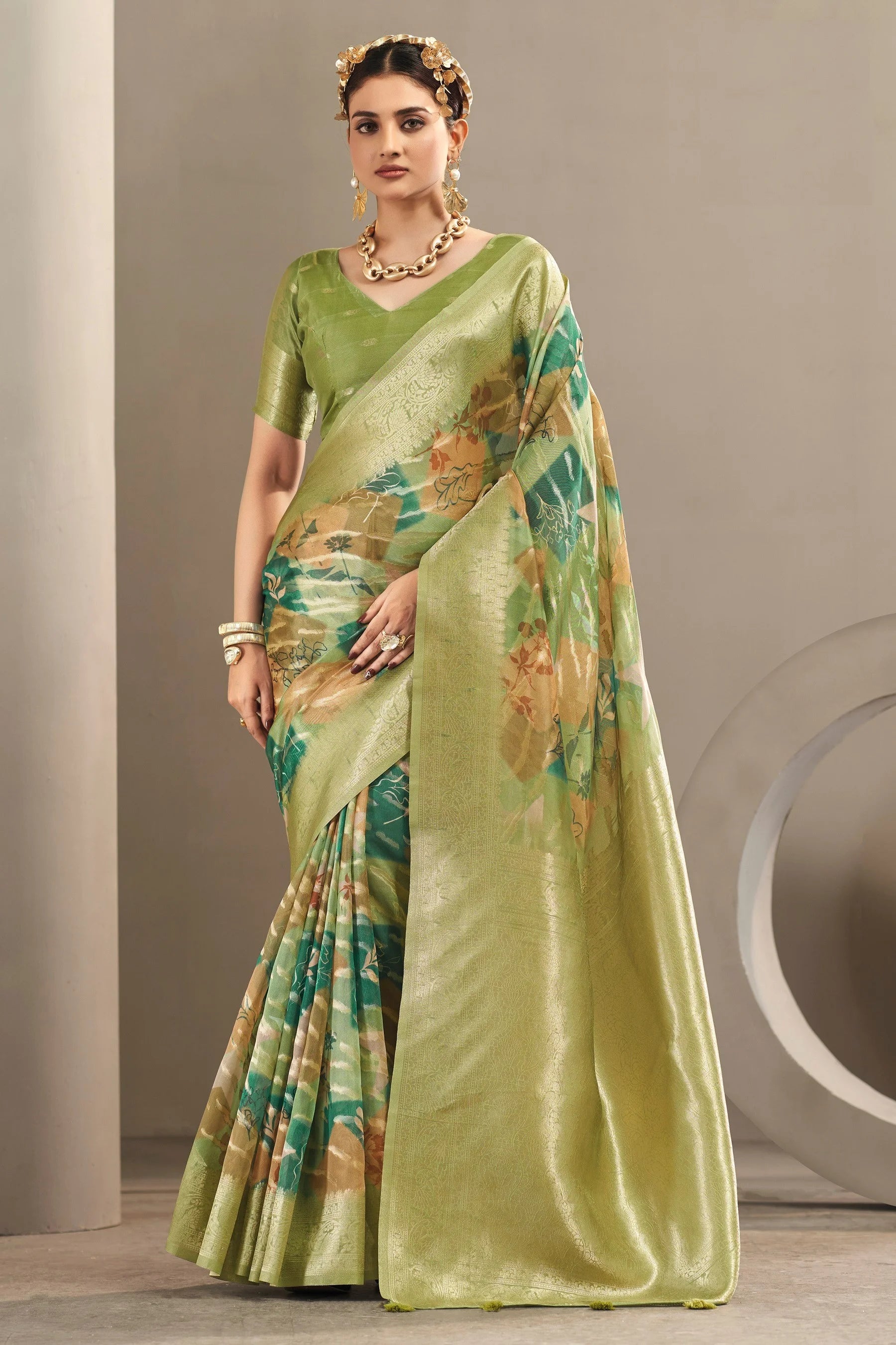 Vellora Polyester Blend Festival Wear With Weaving Work