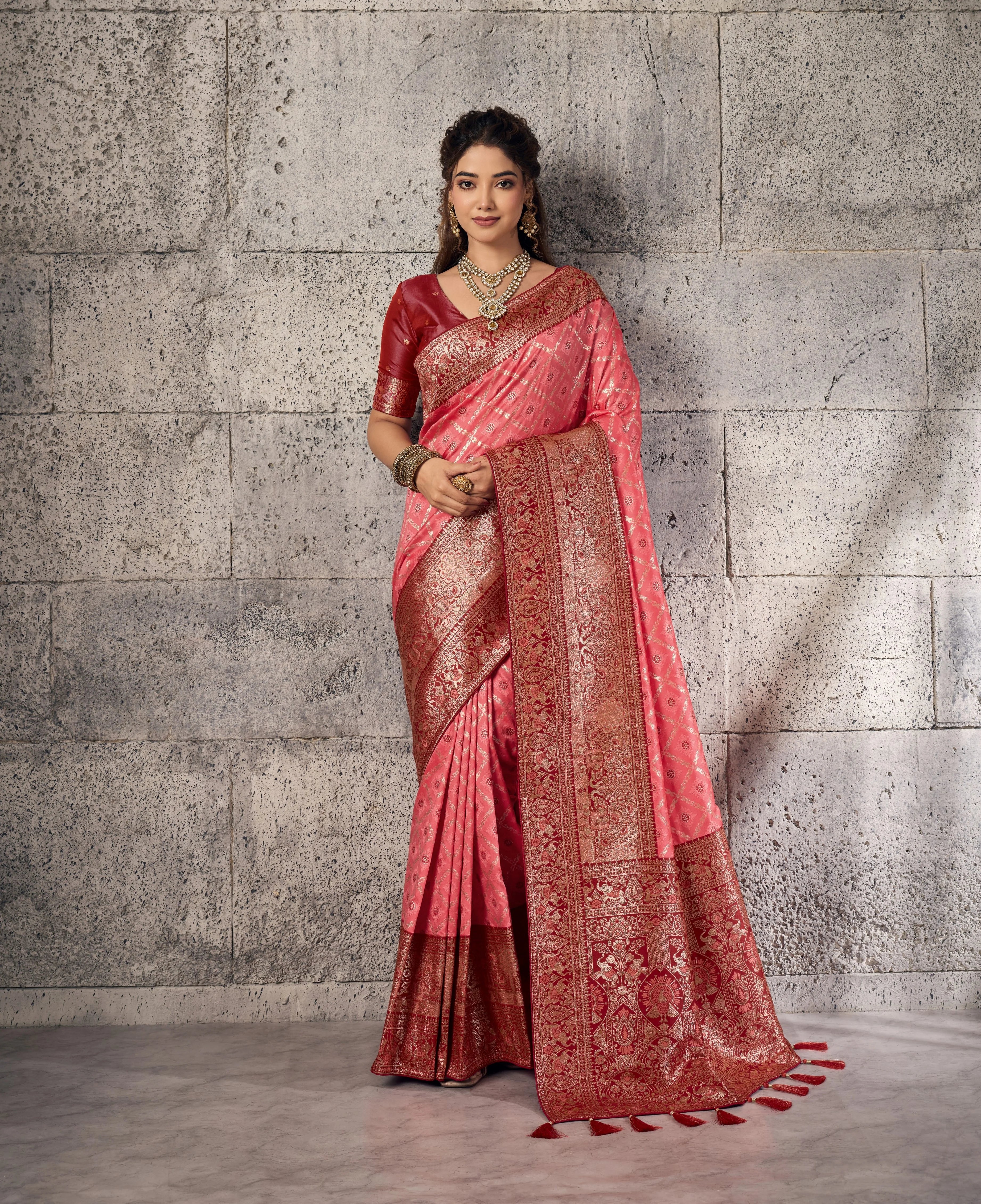 Banarasi Silk Party Wear With Woven Work