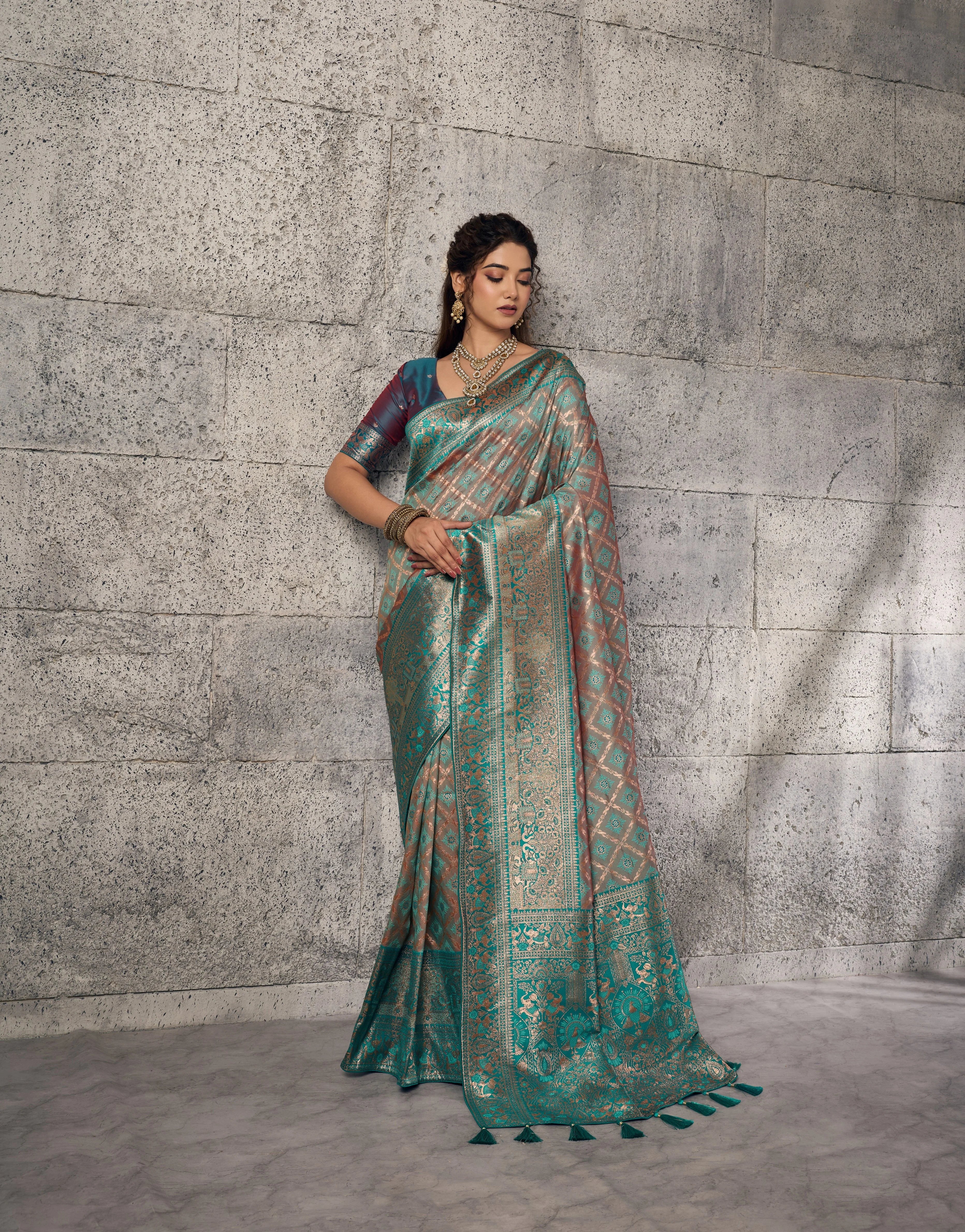 Banarasi Silk Party Wear With Woven Work