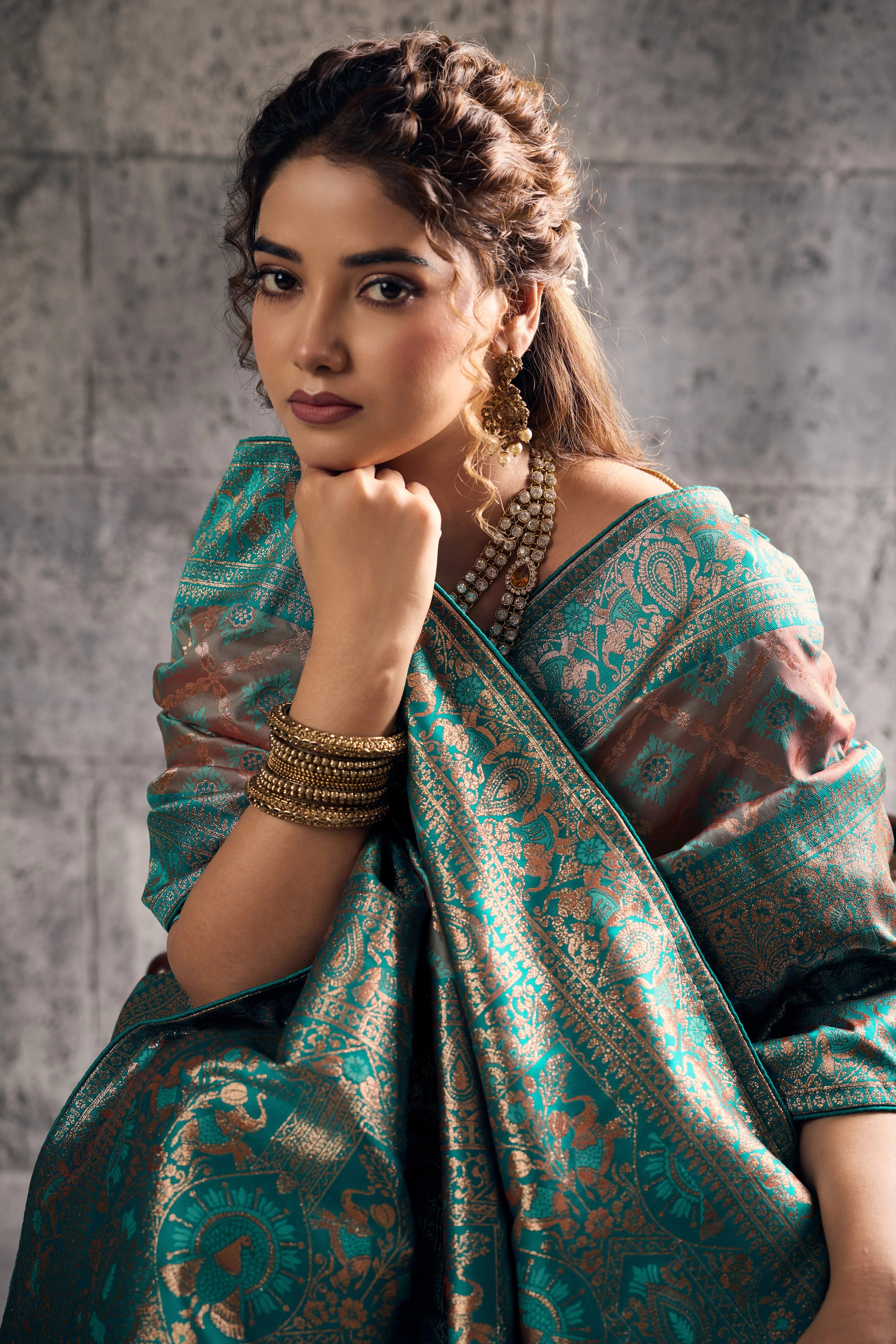 Banarasi Silk Party Wear With Woven Work