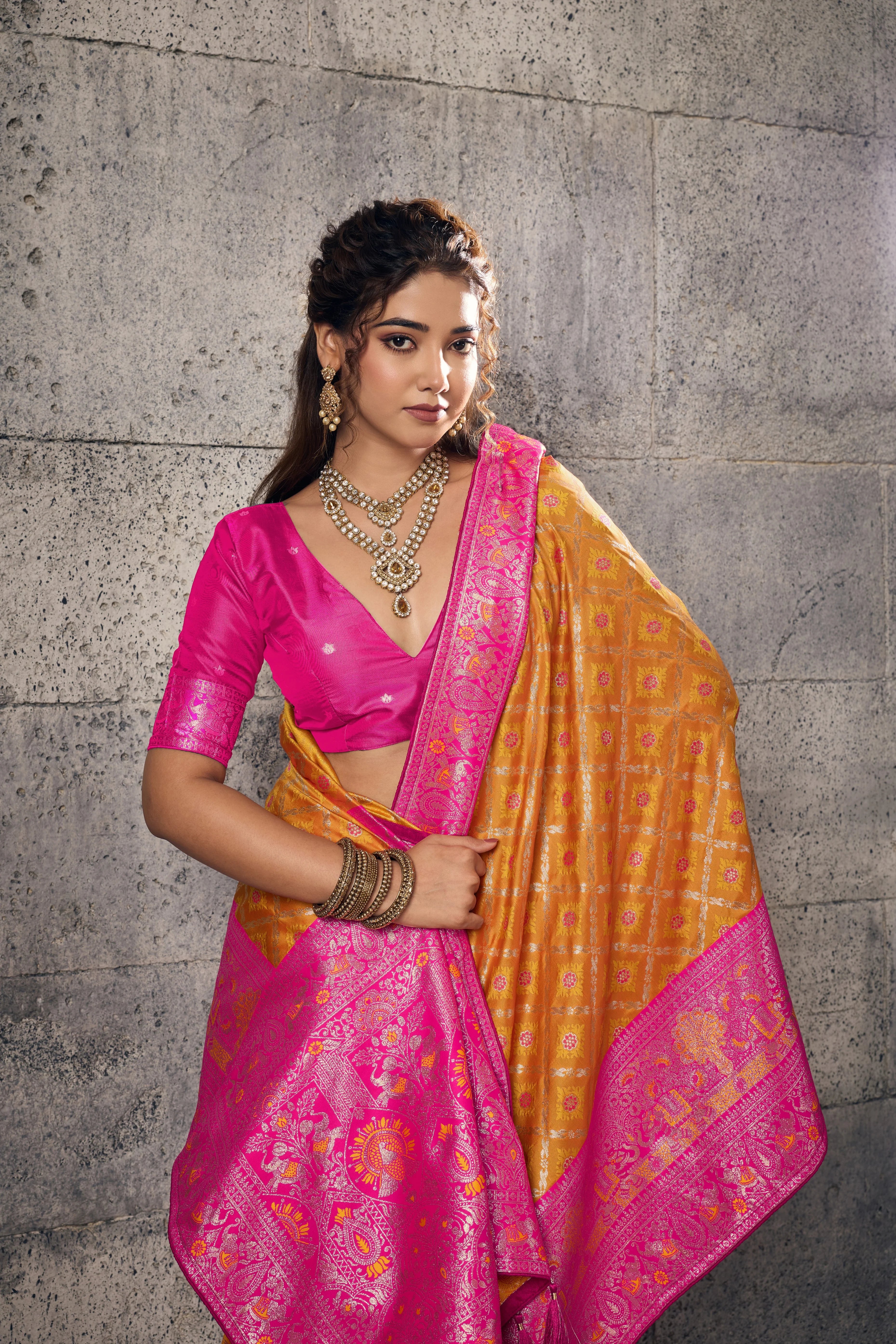 Banarasi Silk Party Wear With Woven Work
