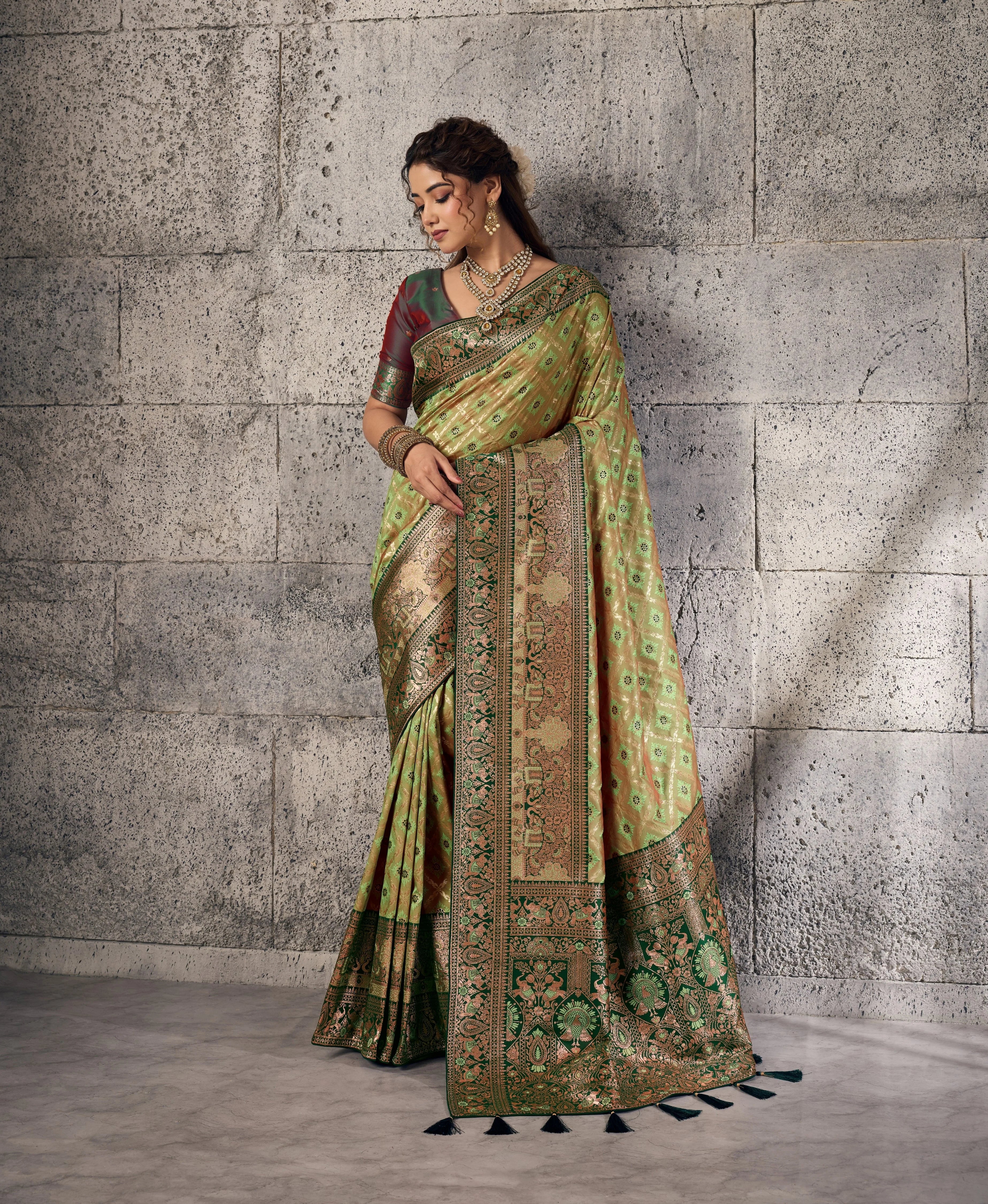 Banarasi Silk Party Wear With Woven Work