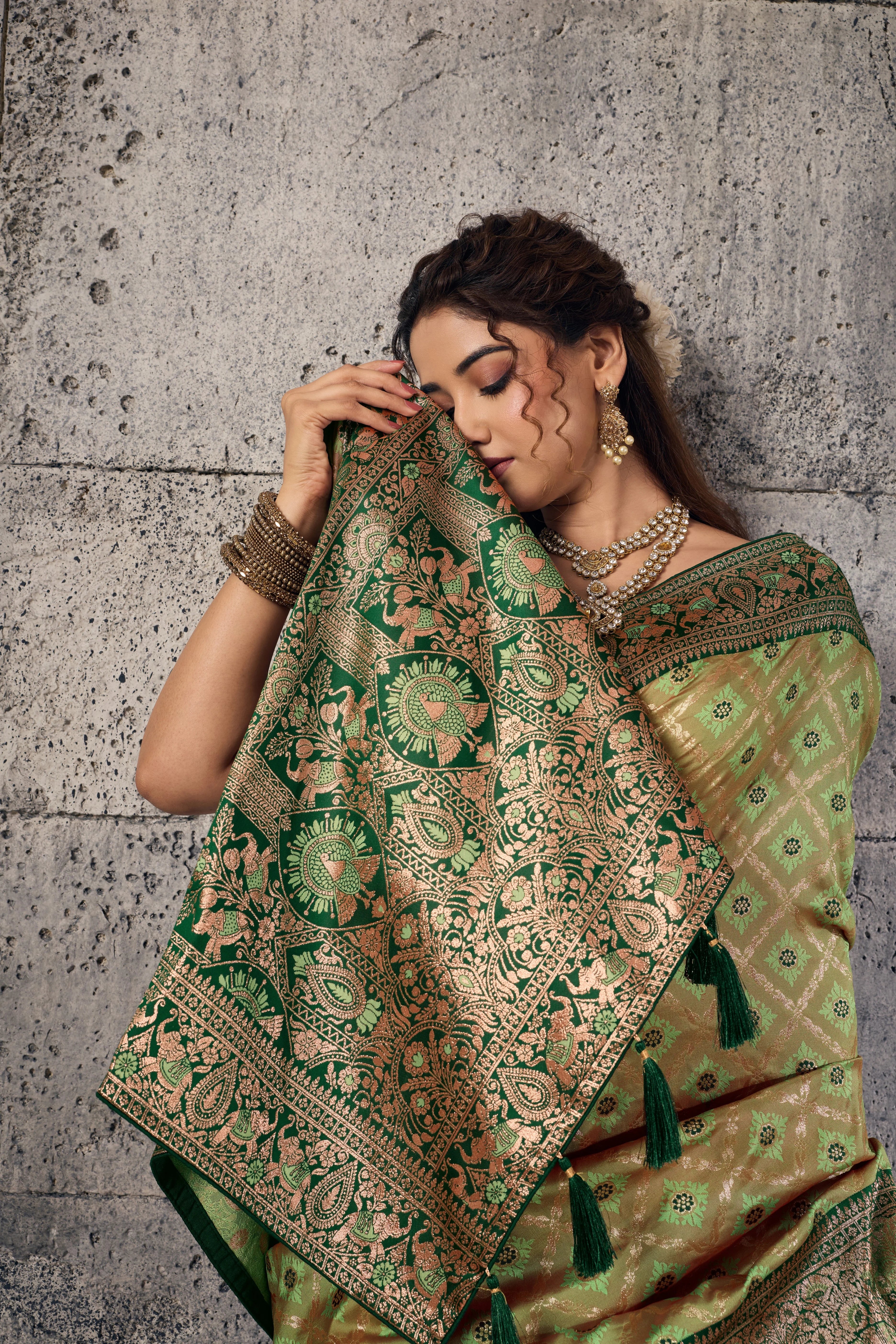 Banarasi Silk Party Wear With Woven Work