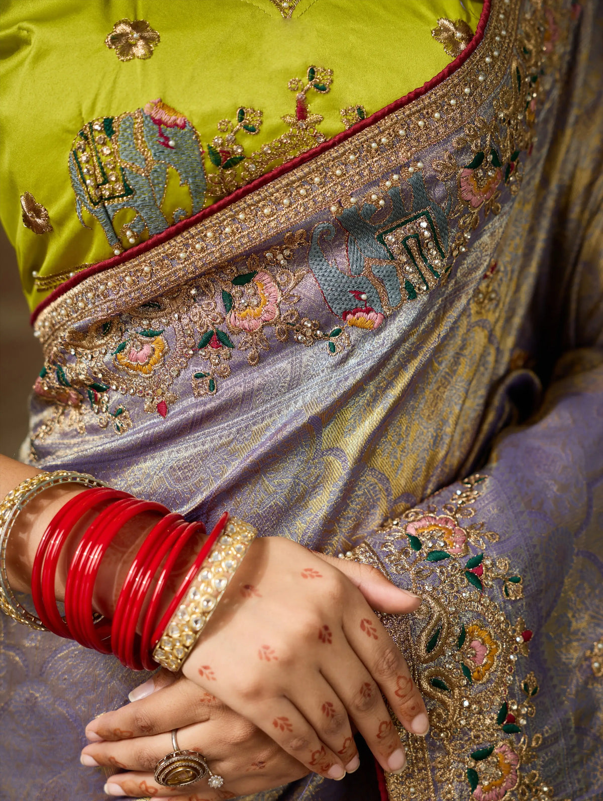 Banarasi Silk Jacquard Purple Party Wear Embroidery Sarees