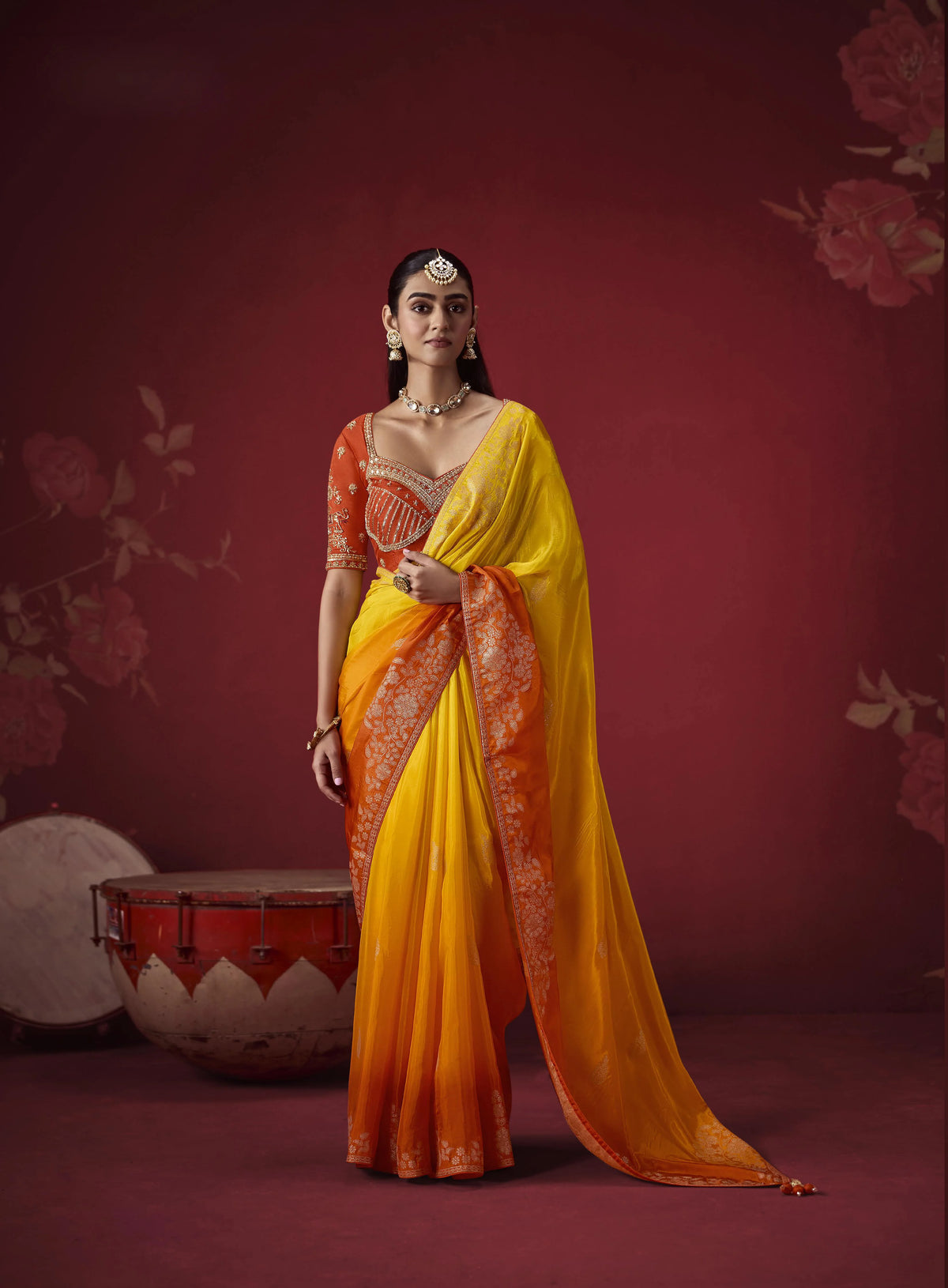 Dola Crape Soft Silk Yellow Party Wear Zari Weaving Sarees