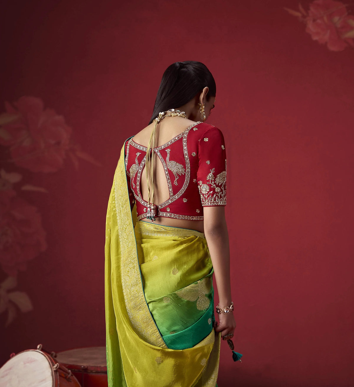 Dola Crape Soft Silk Parrot Party Wear Zari Weaving Sarees