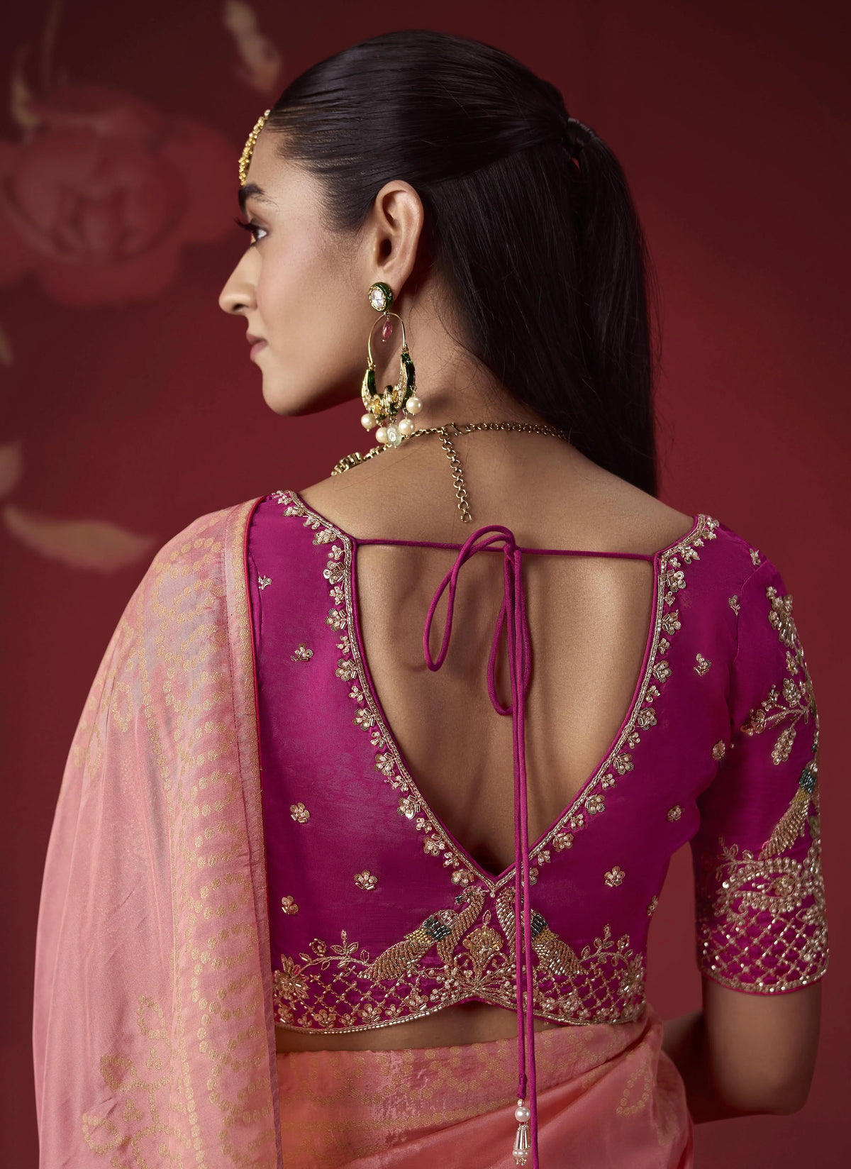Dola Crape Soft Silk Light Pink Party Wear Zari Weaving Sarees