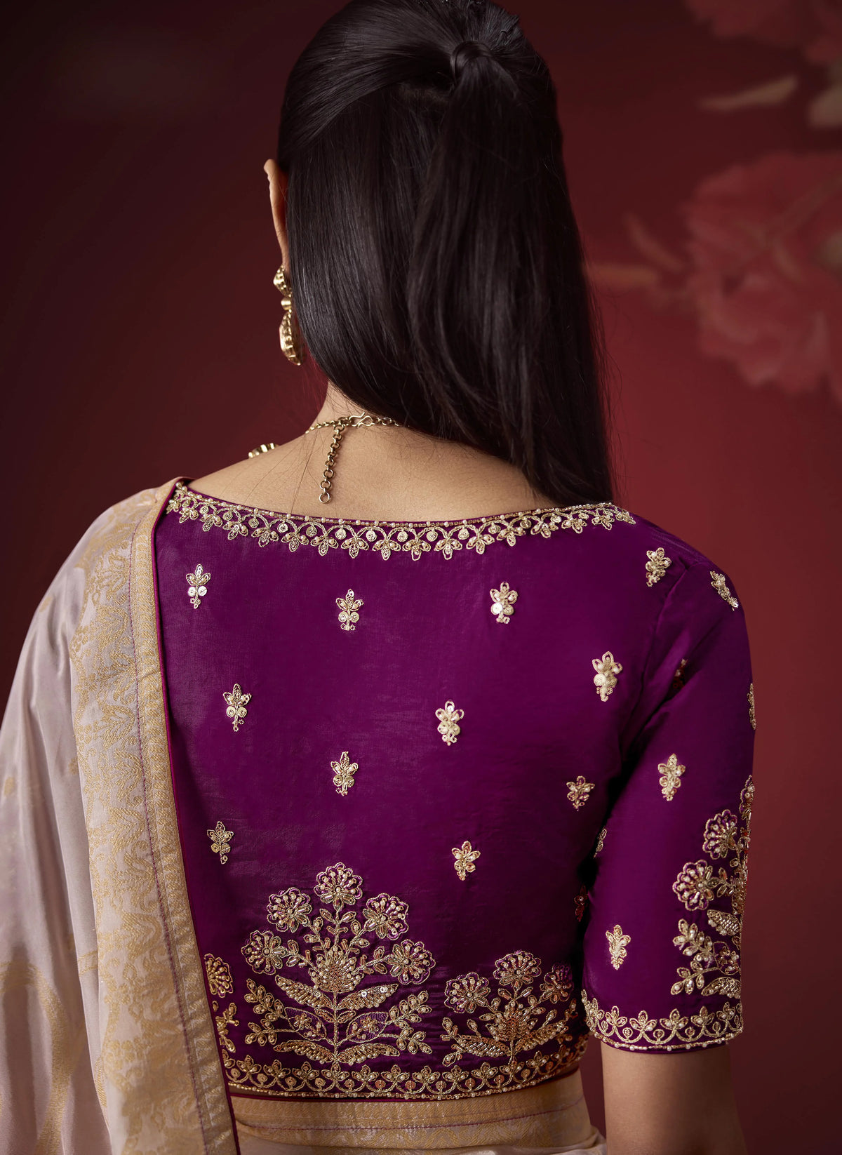 Dola Crape Soft Silk Purple Party Wear Zari Weaving Sarees