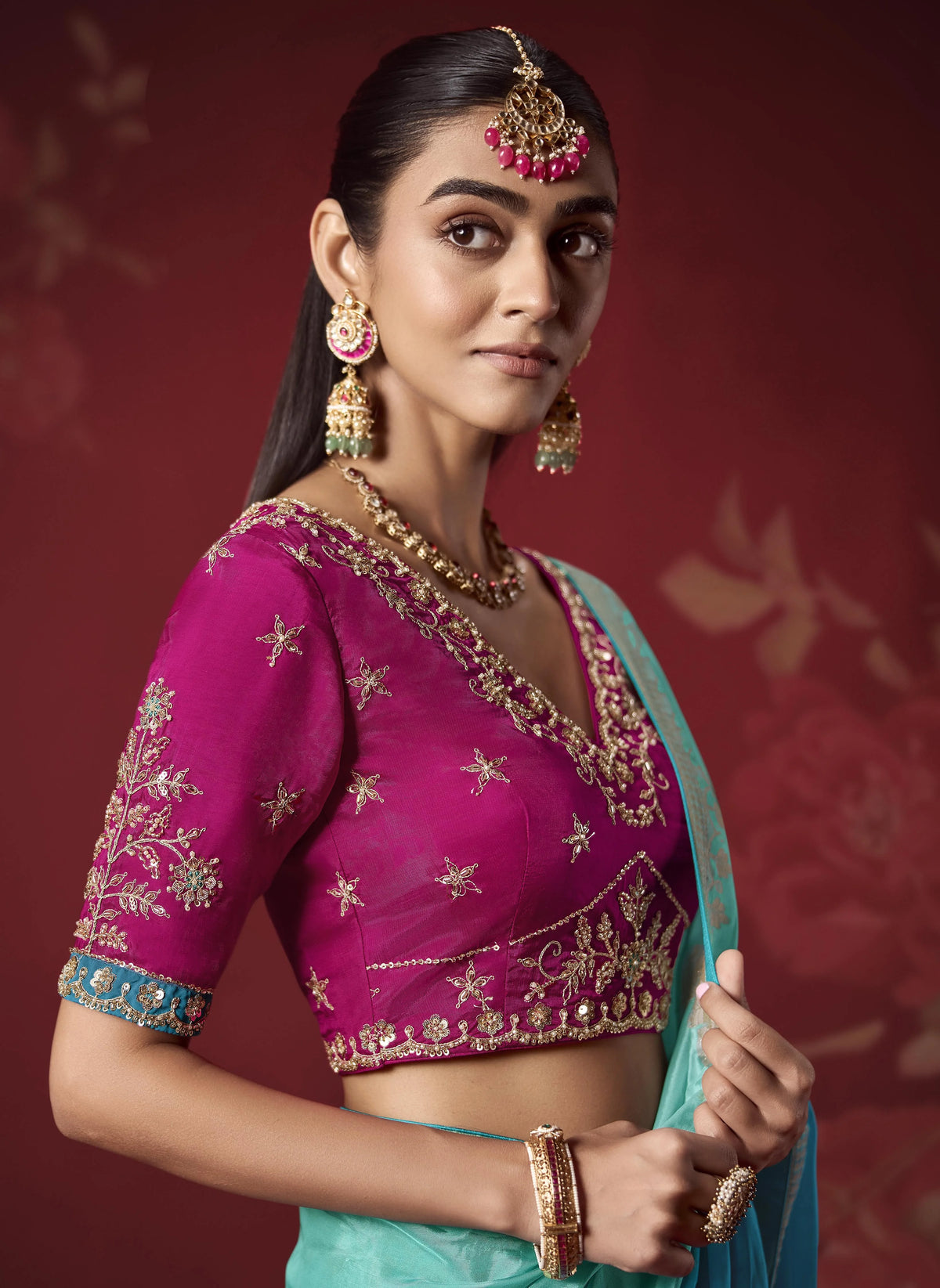 Dola Crape Soft Silk Blue Party Wear Weaving Sarees