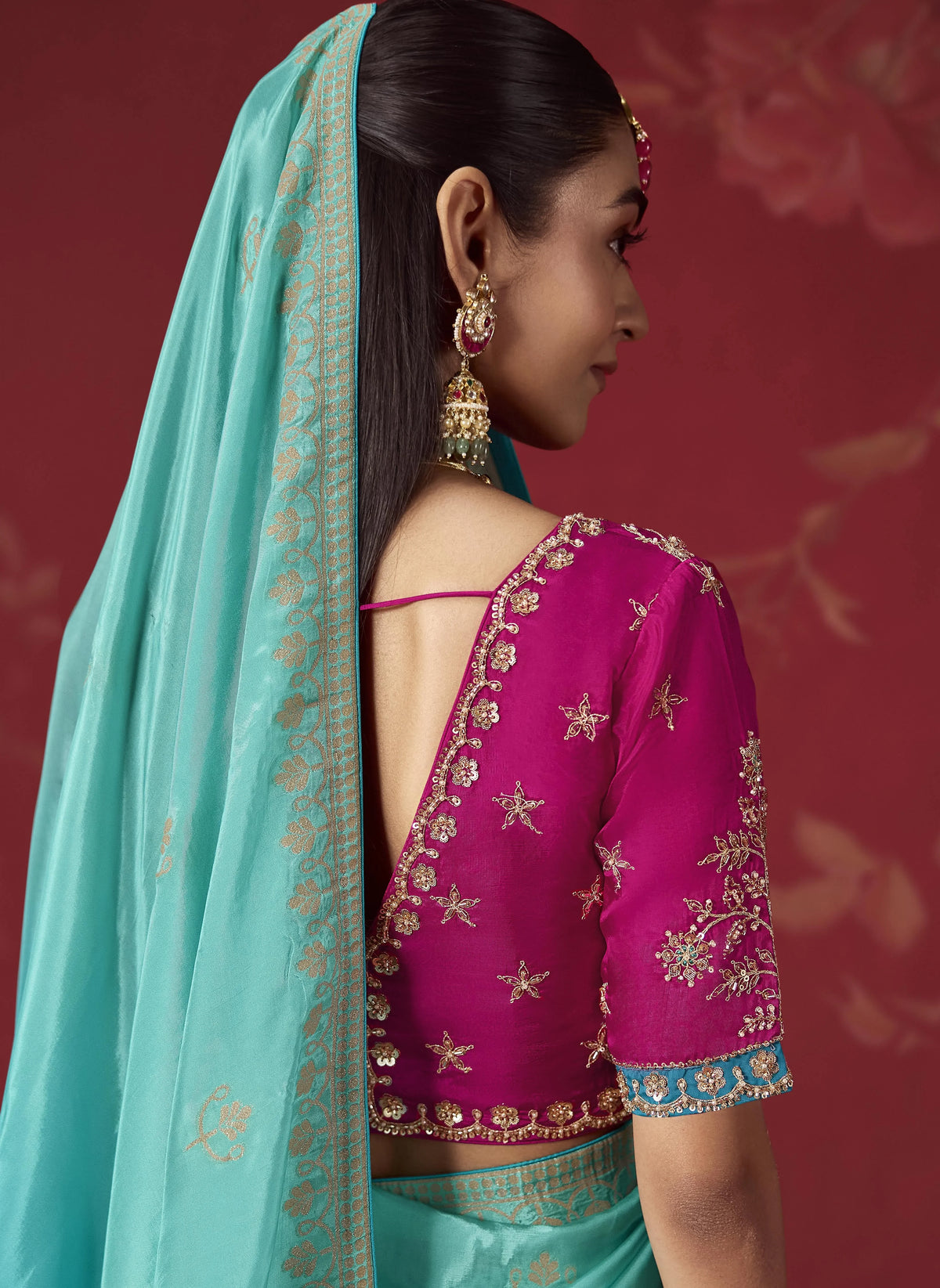 Dola Crape Soft Silk Blue Party Wear Weaving Sarees