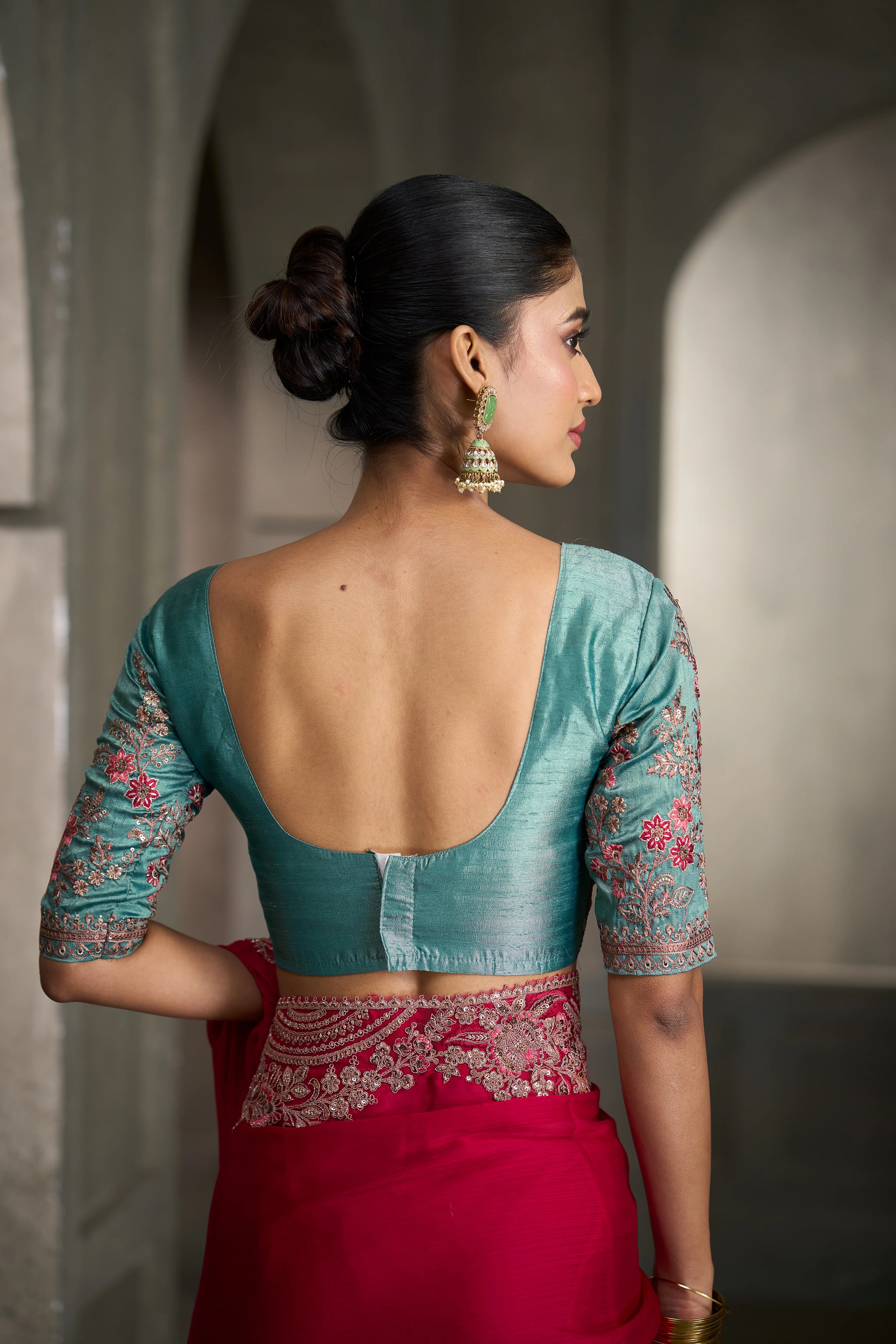 Satin Chiffon Party Wear Pink With Heavy Work Sarees