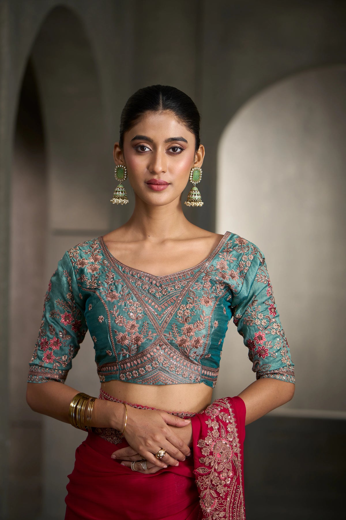 Satin Chiffon Party Wear Pink With Heavy Work Sarees
