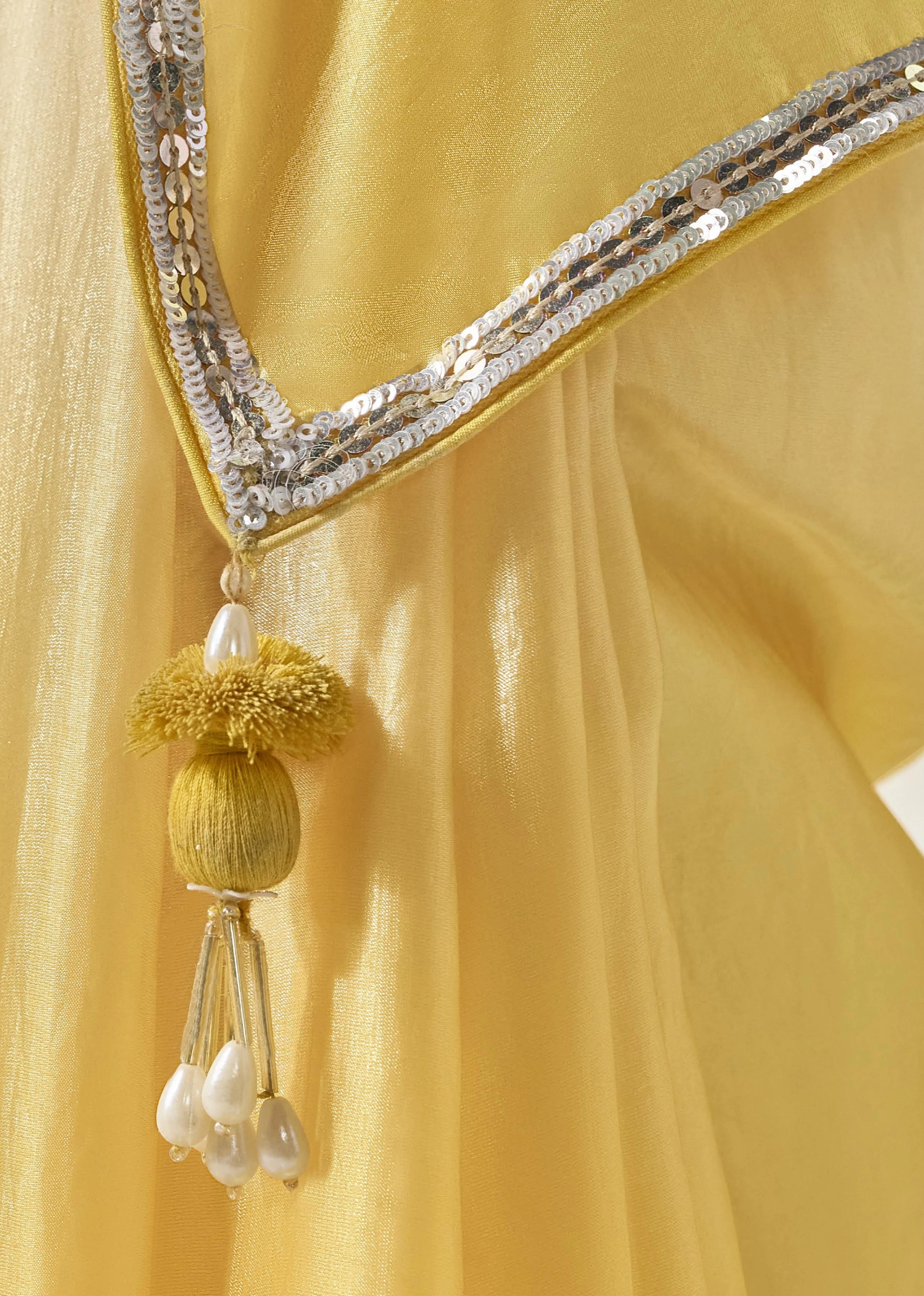 Premium Luxe Silk Festival Wear Yellow With Lace