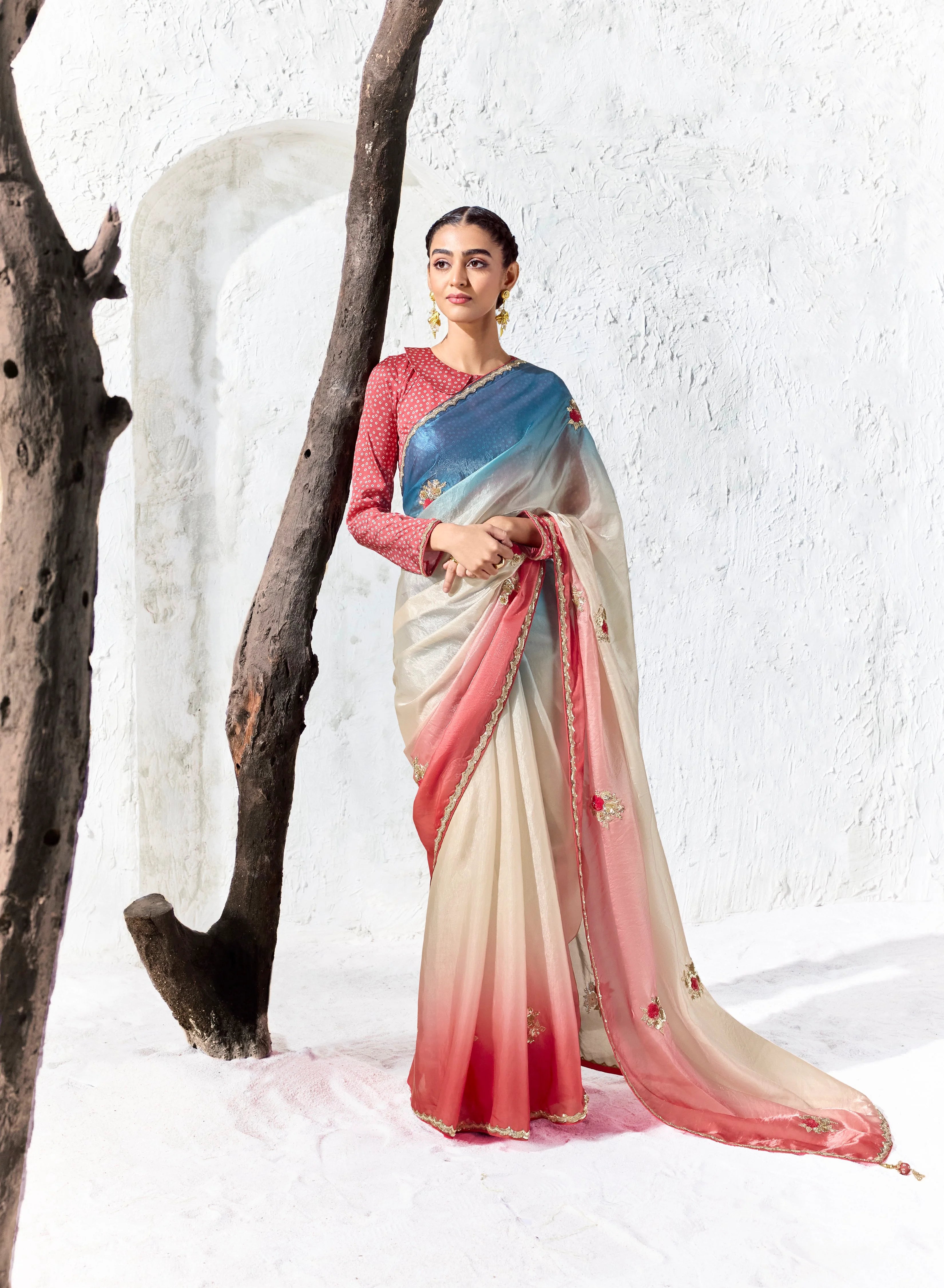 Premium Luxe Silk Festival Wear Off White With Lace