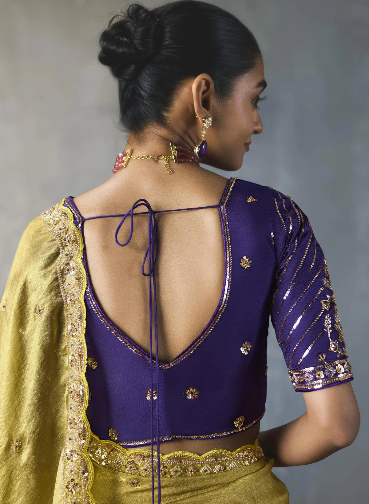 Lightweight Silk Blend Parrot Party Wear Cutdana Work Sarees