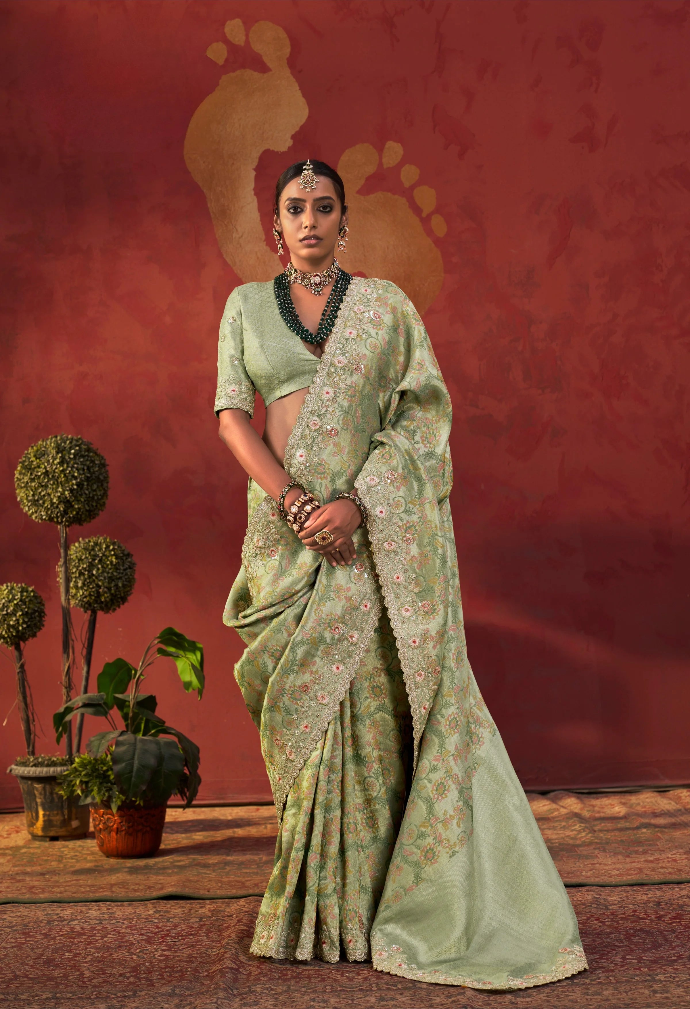 Viscose Party Wear With Embroidery Work