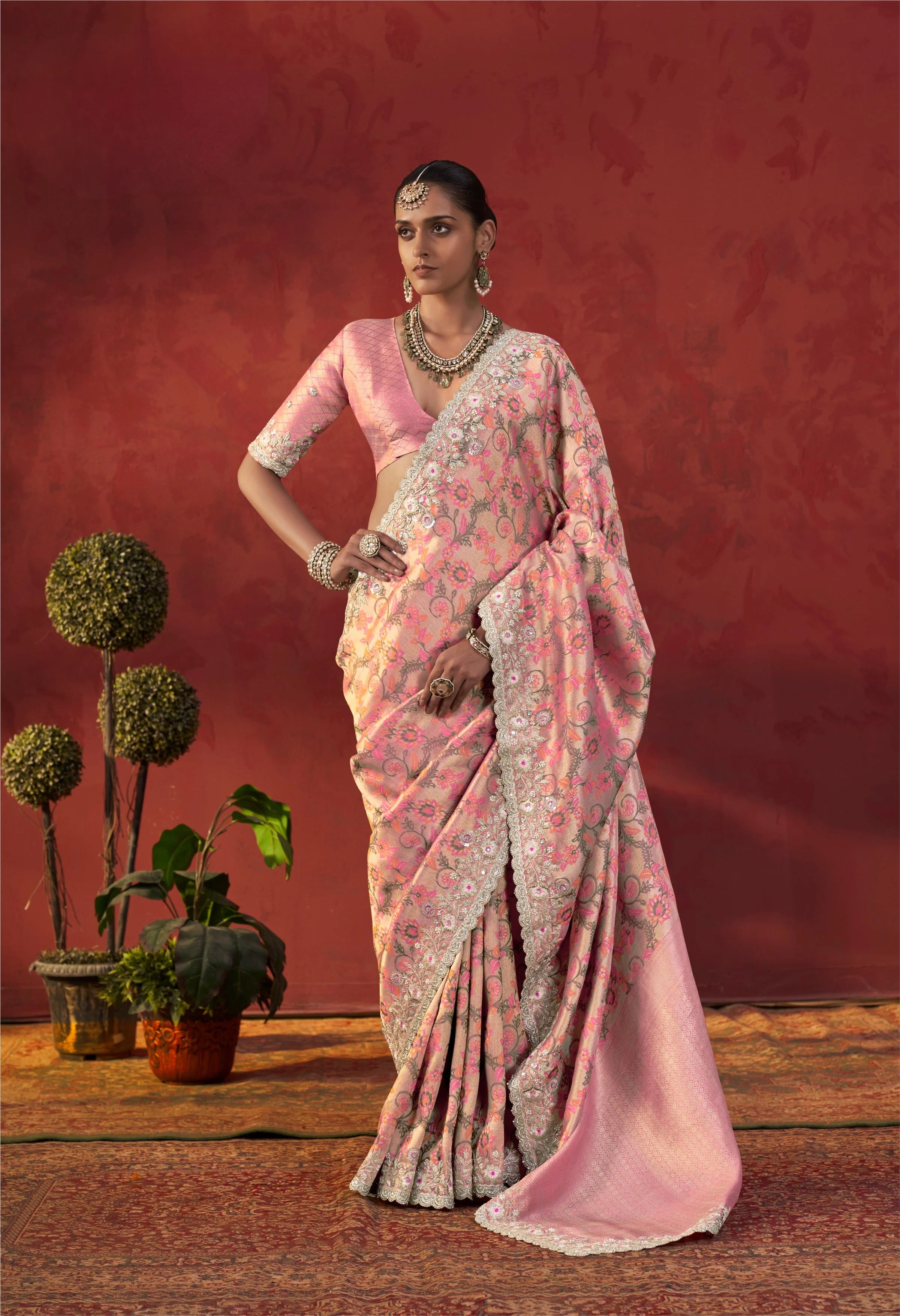 Viscose Party Wear With Embroidery Work