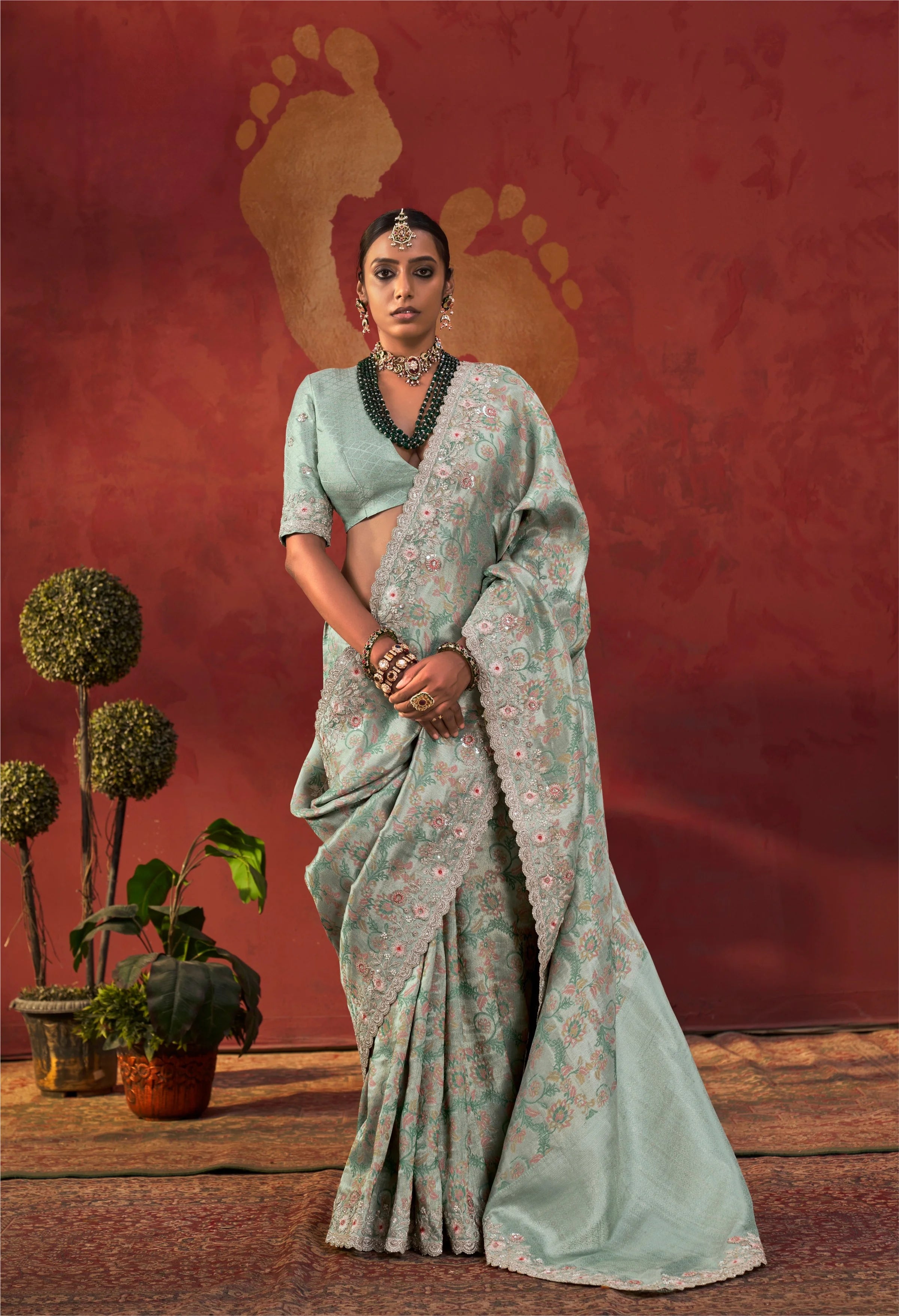 Viscose Party Wear With Embroidery Work