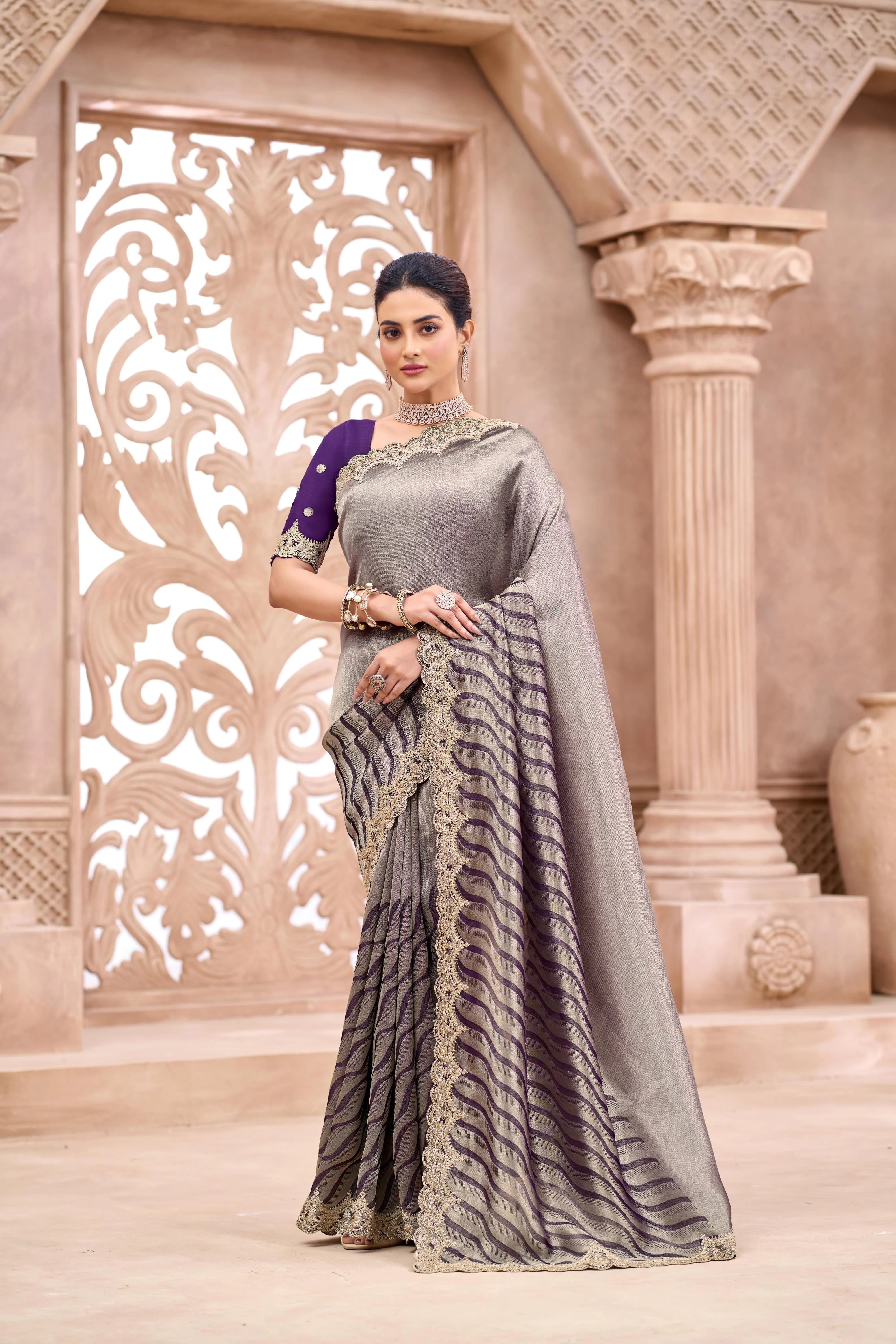Luxurious Viscose Party Wear With Embroidery Sarees