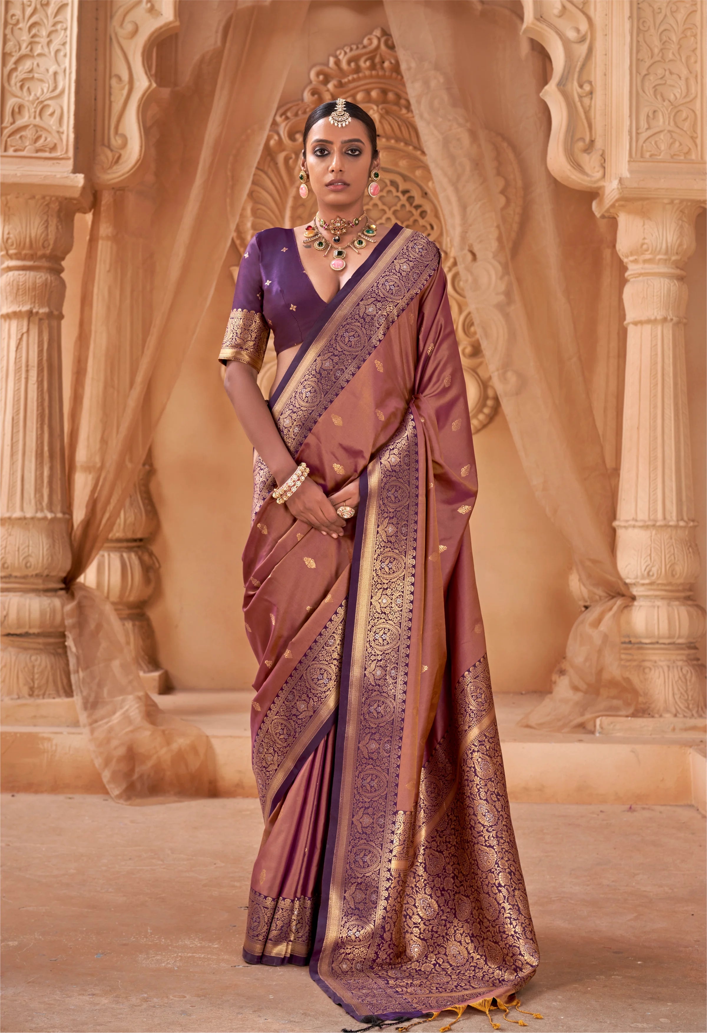 Soft Silk Festival Wear With Woven Saree