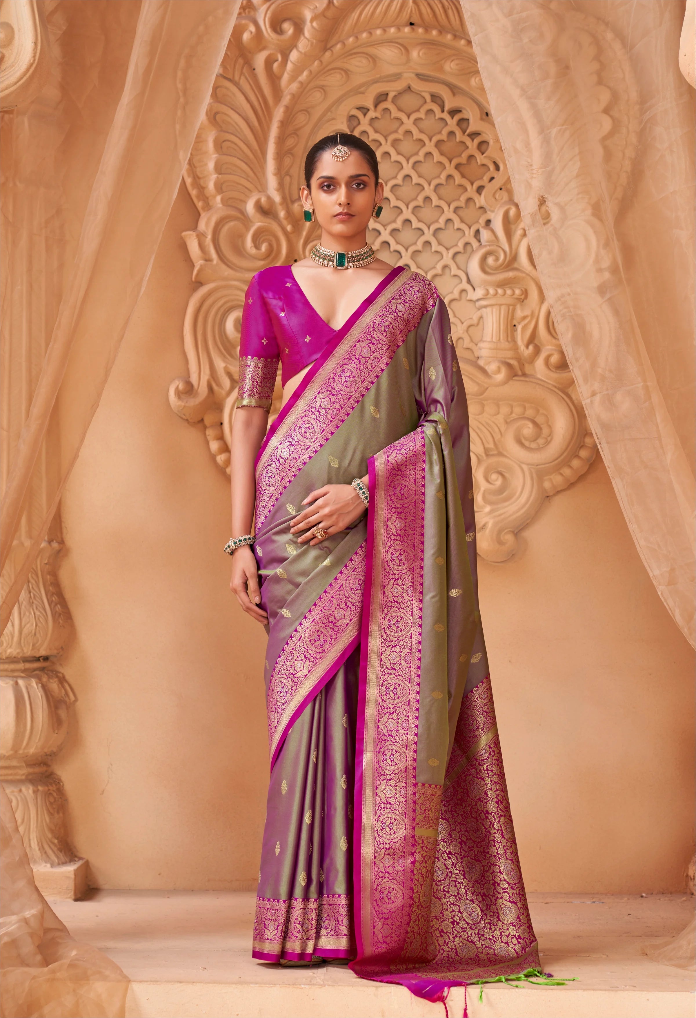 Soft Silk Festival Wear With Woven Saree
