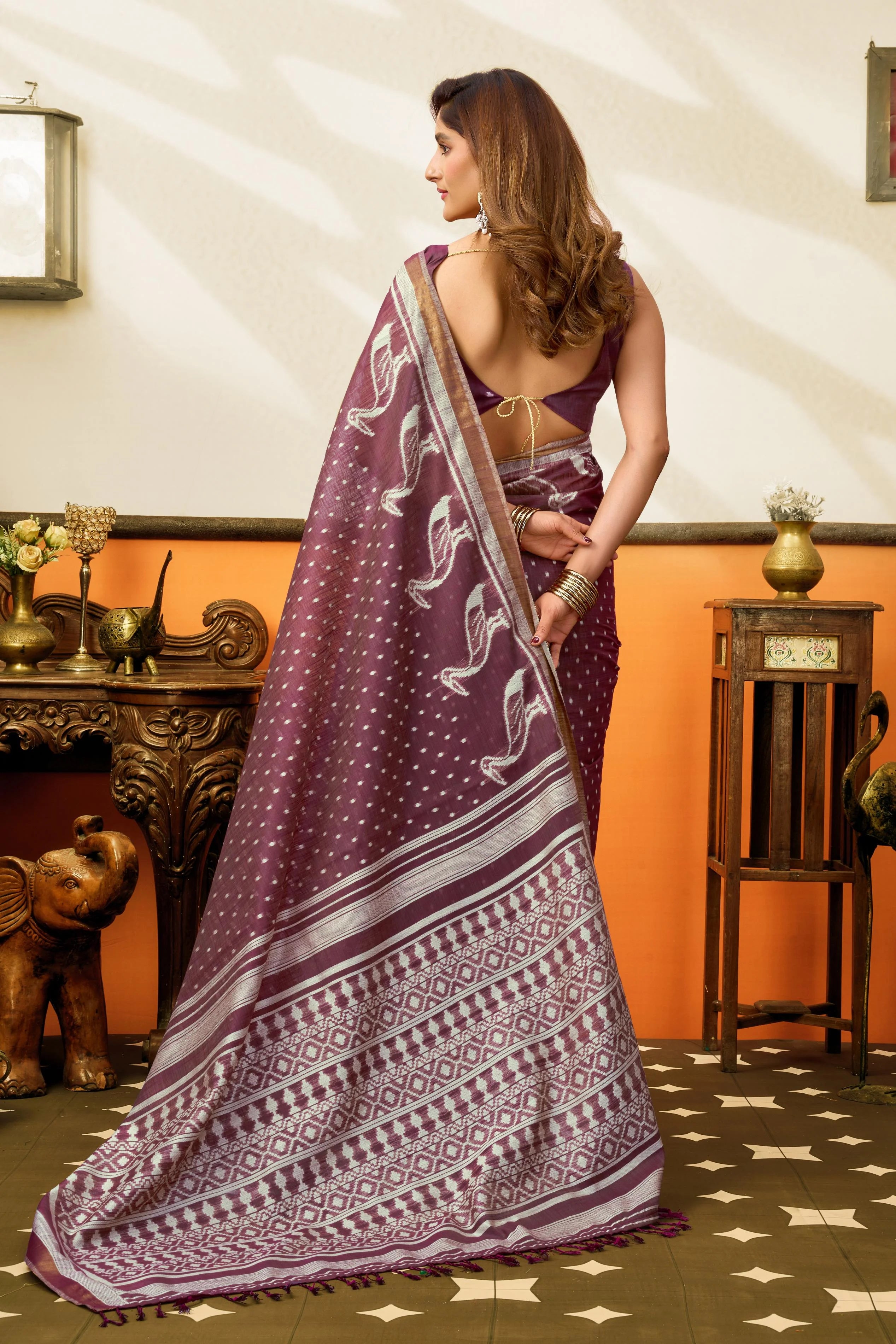 Cotton Casual Wear Purple With Jhallar Work