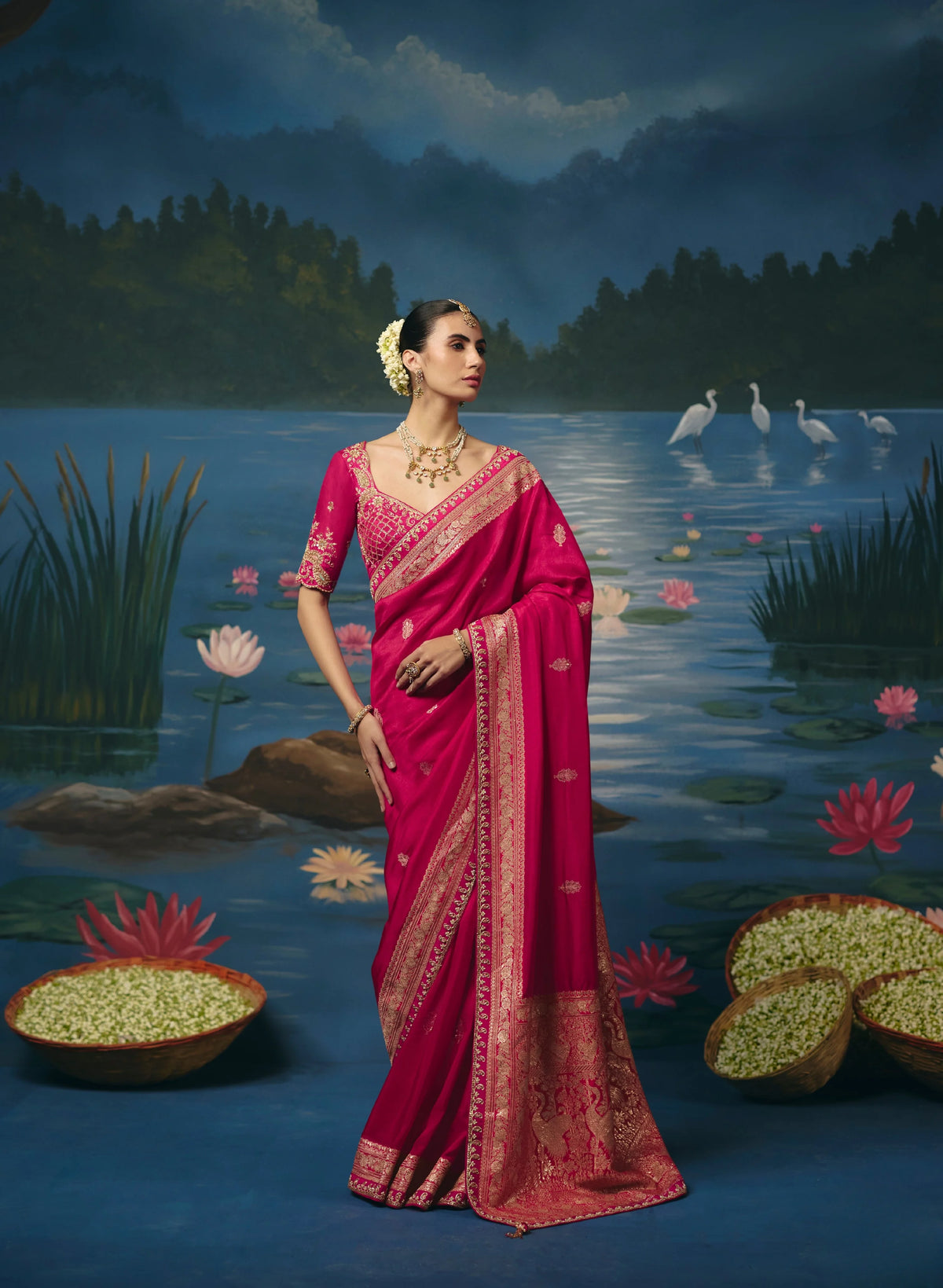 Dola Silk Pink Designer Weaving Work Sarees