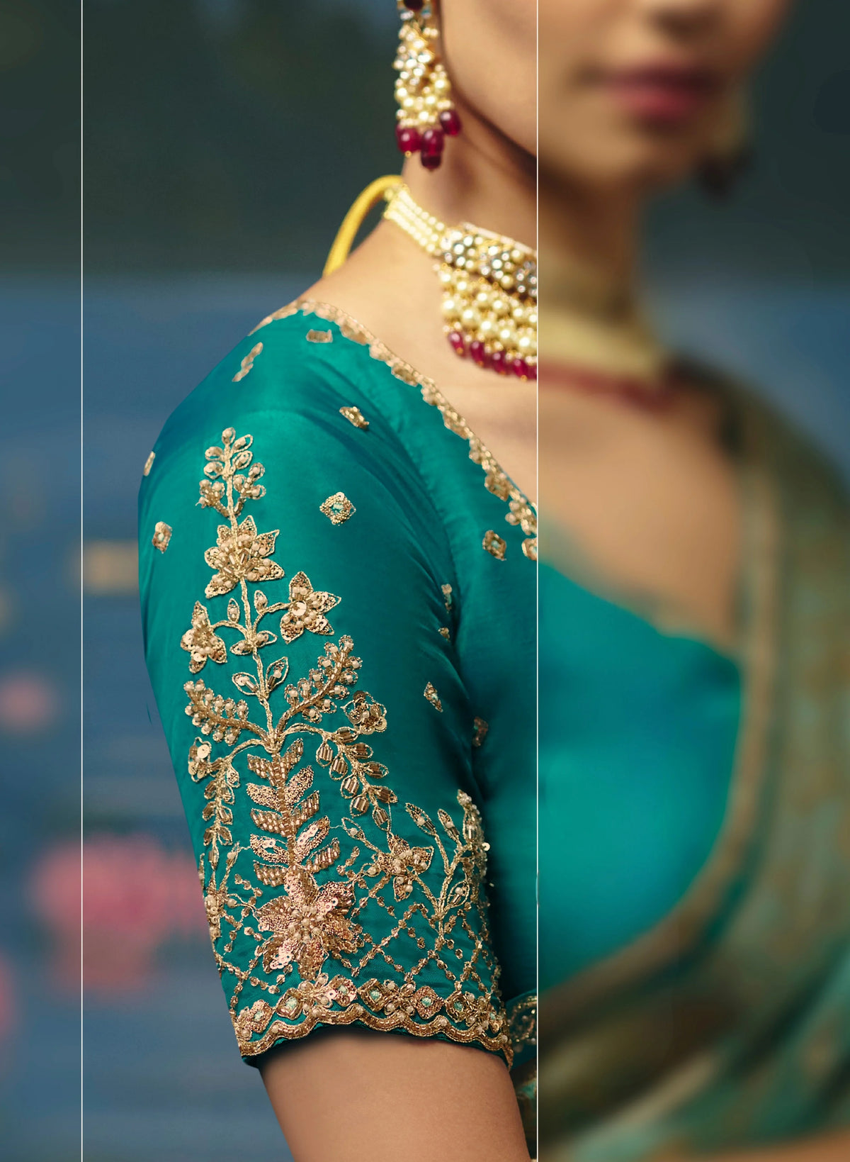 Dola Silk Teal Designer Weaving Work Sarees