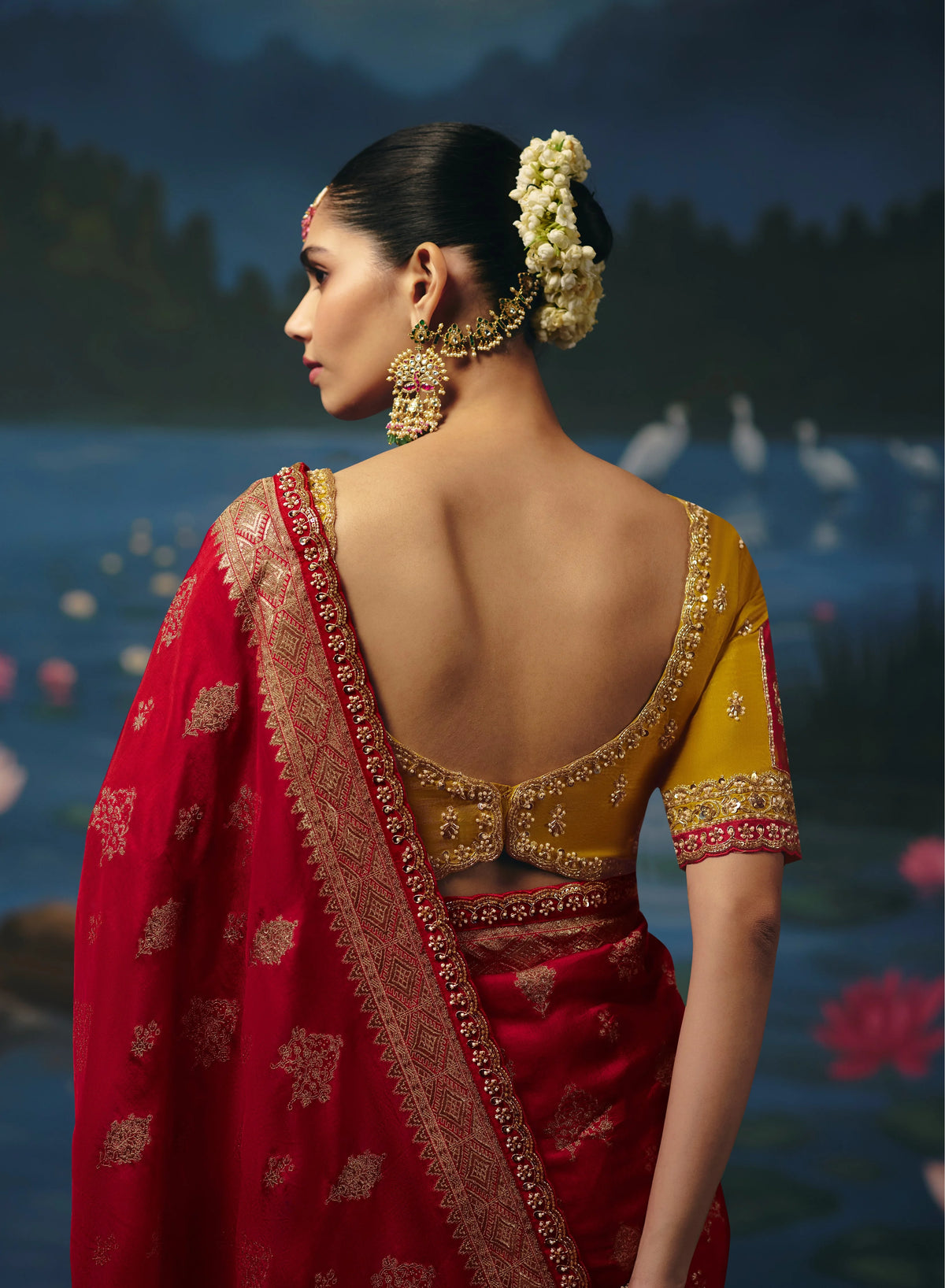 Dola Silk Red Festive Wear Weaving Work Sarees