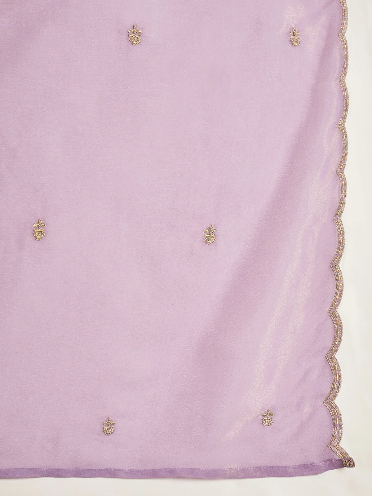 Pure Silk Purple Festive Wear Embroidery Work Kurti Set