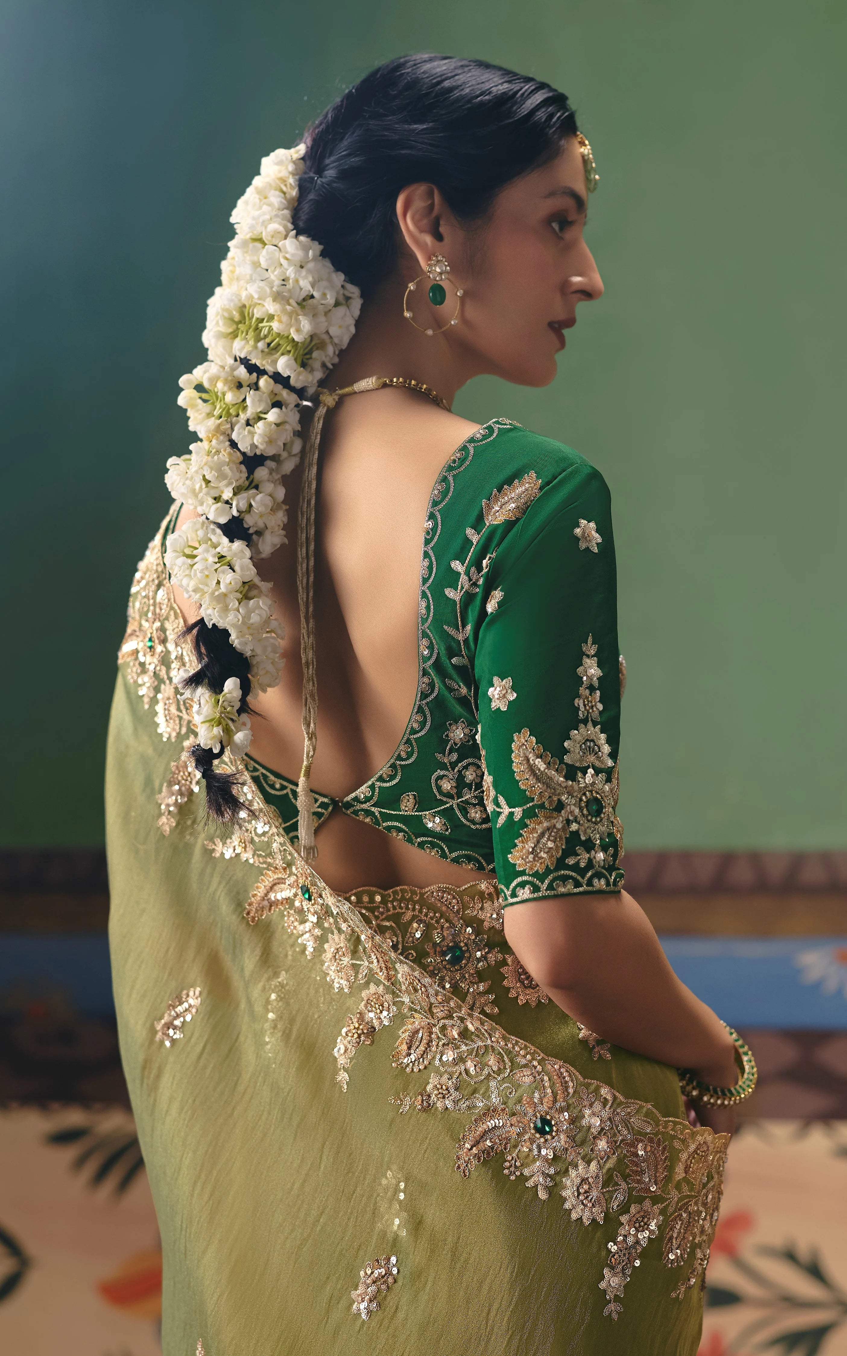 Organza Tissue Party Wear With Sequins Work