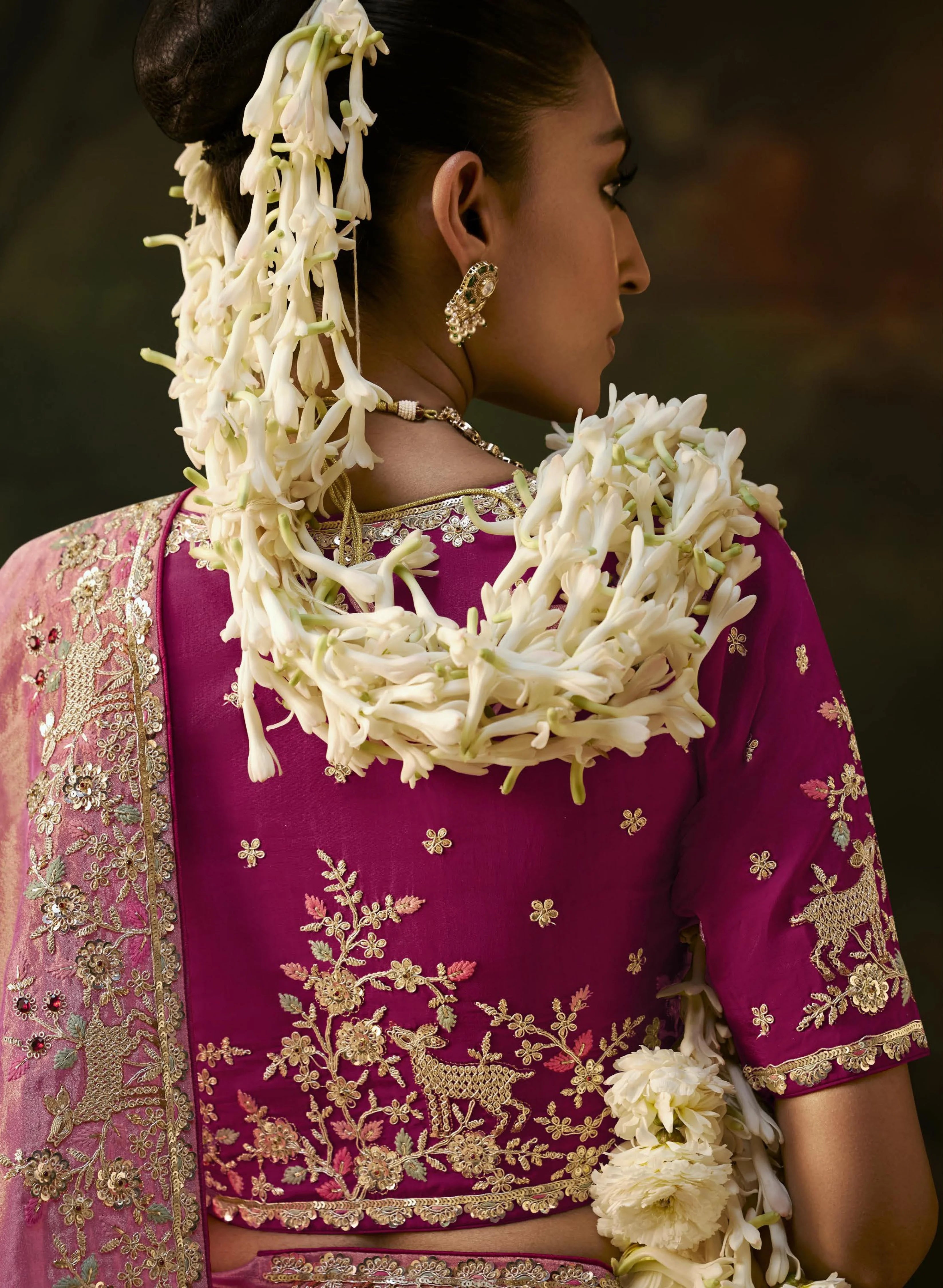Viscose Tissue Party Wear Pink With Sequence Work