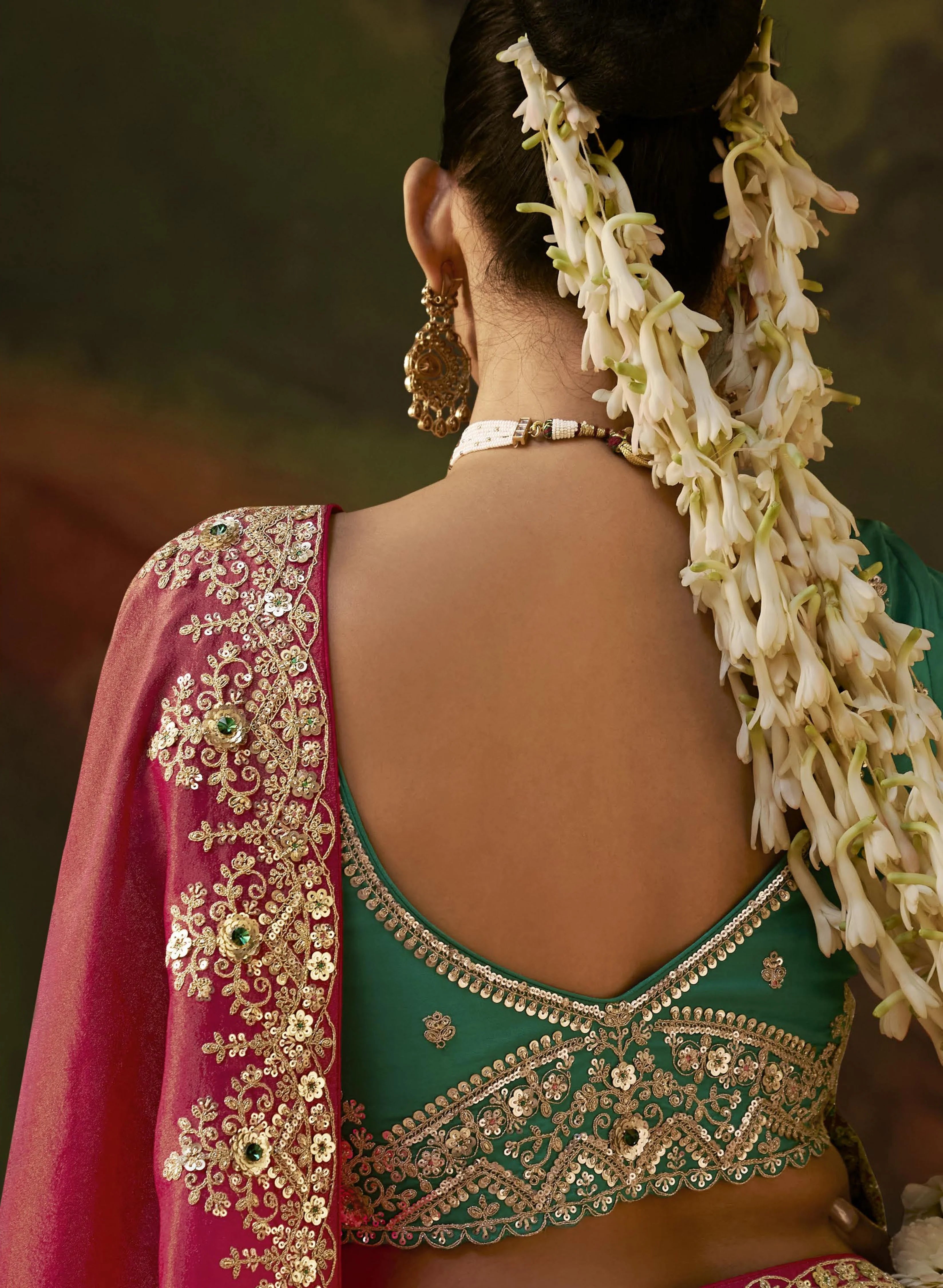 Viscose Tissue Party Wear Rose With Sequence Work