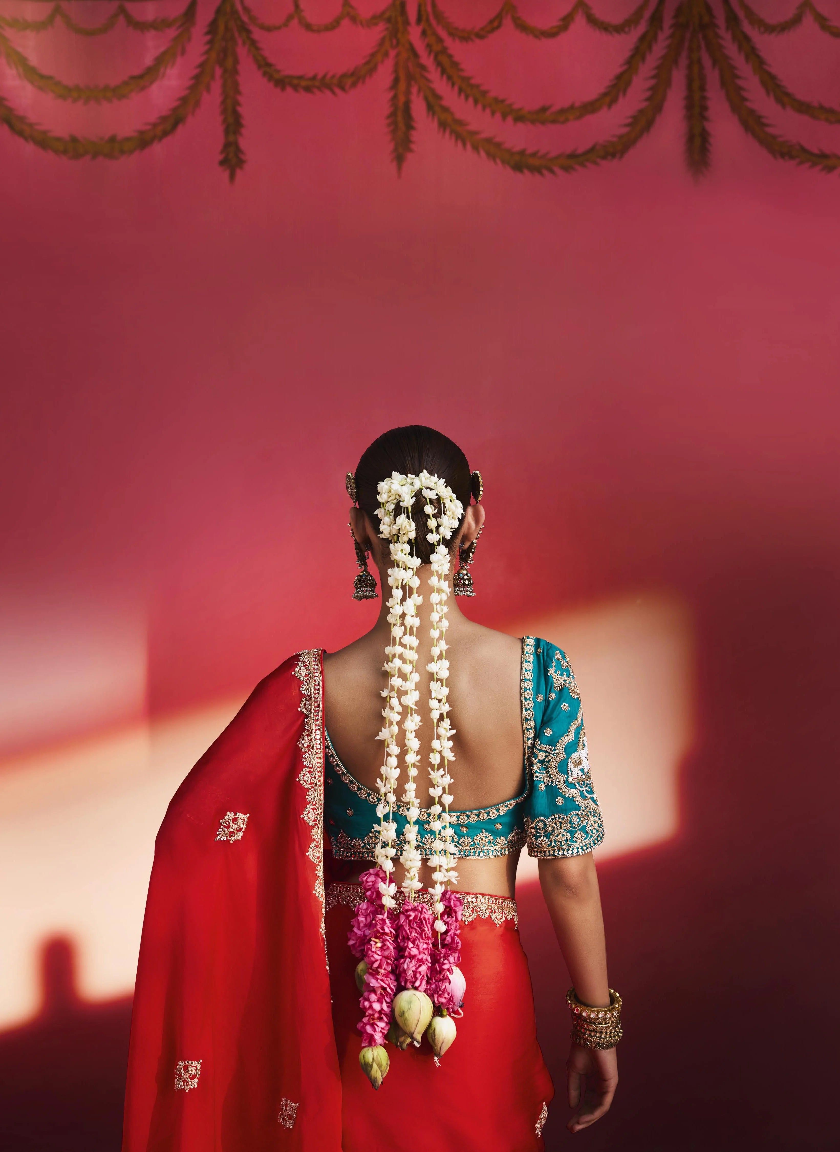 Lightweight Festival Wear Red With Thread Work Saree