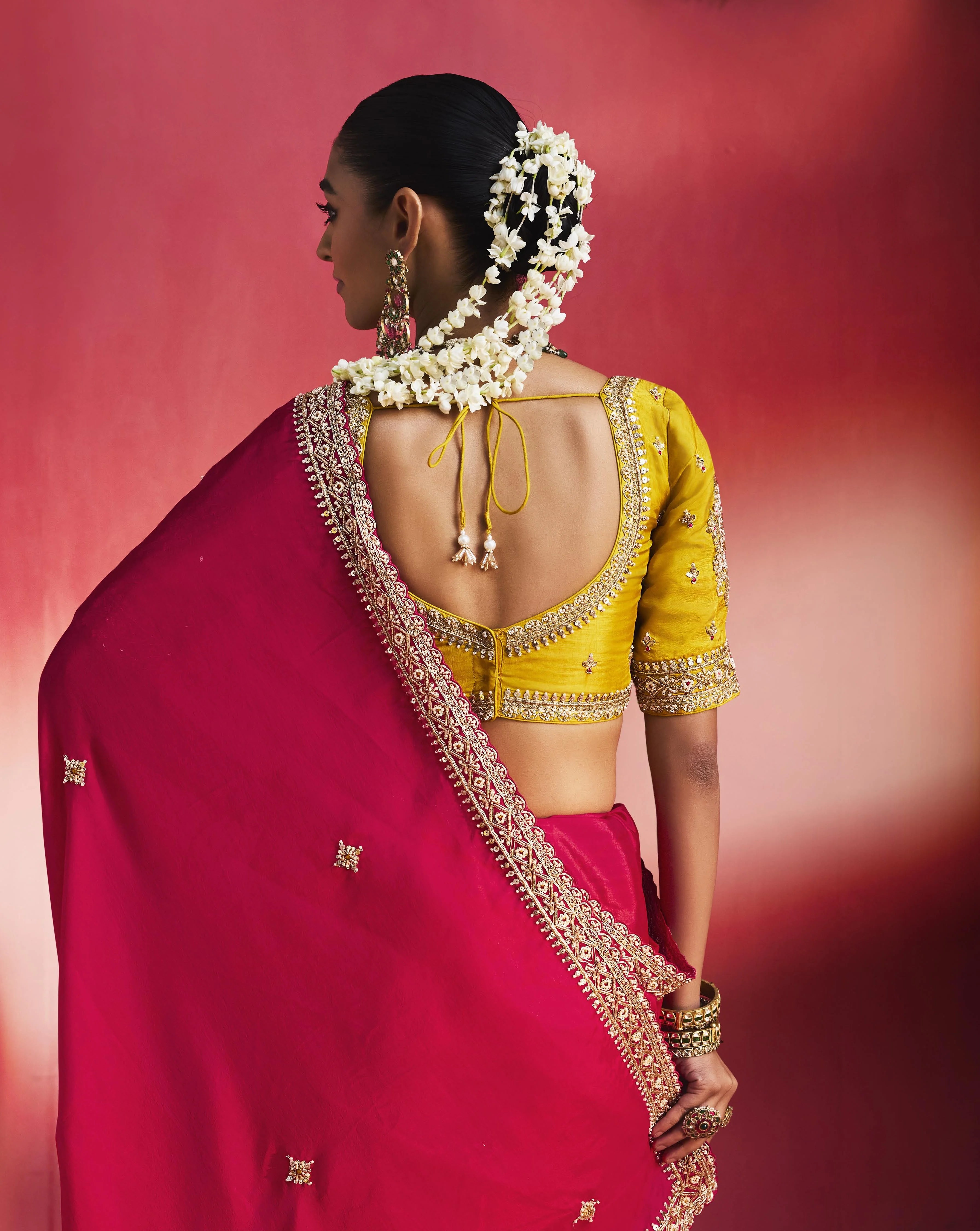 Lightweight Festival Wear Rani Pink With Thread Work Saree