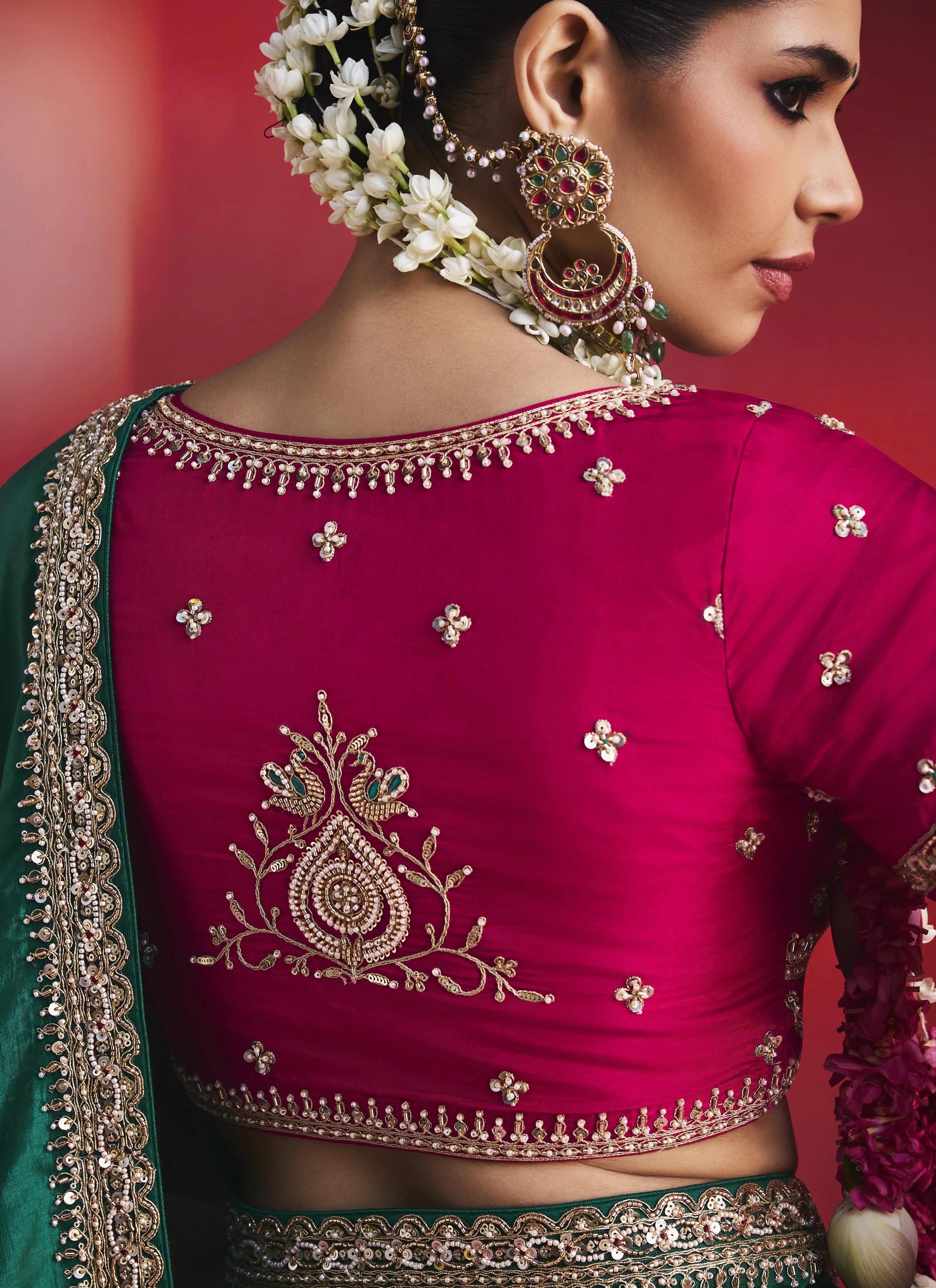 Lightweight Festival Wear Green With Thread Work Saree