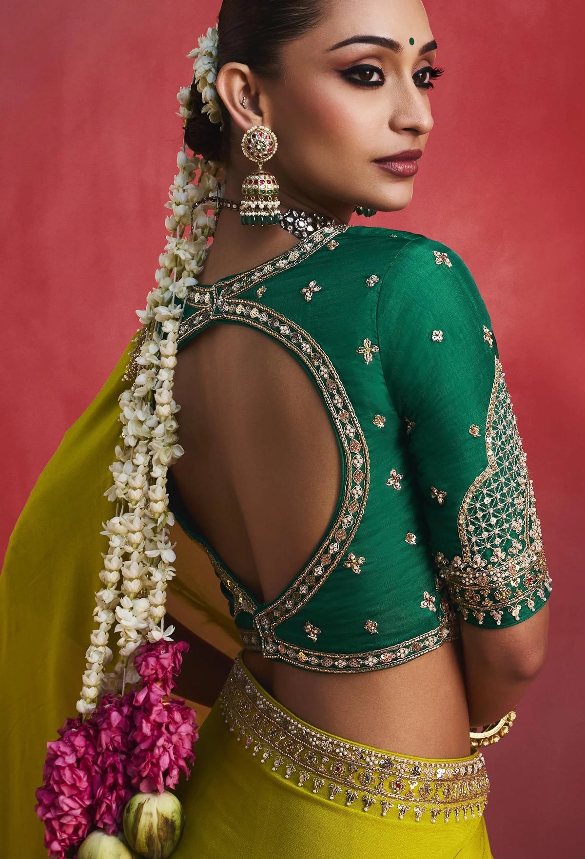 Lightweight Festival Wear Green With Thread Work Saree