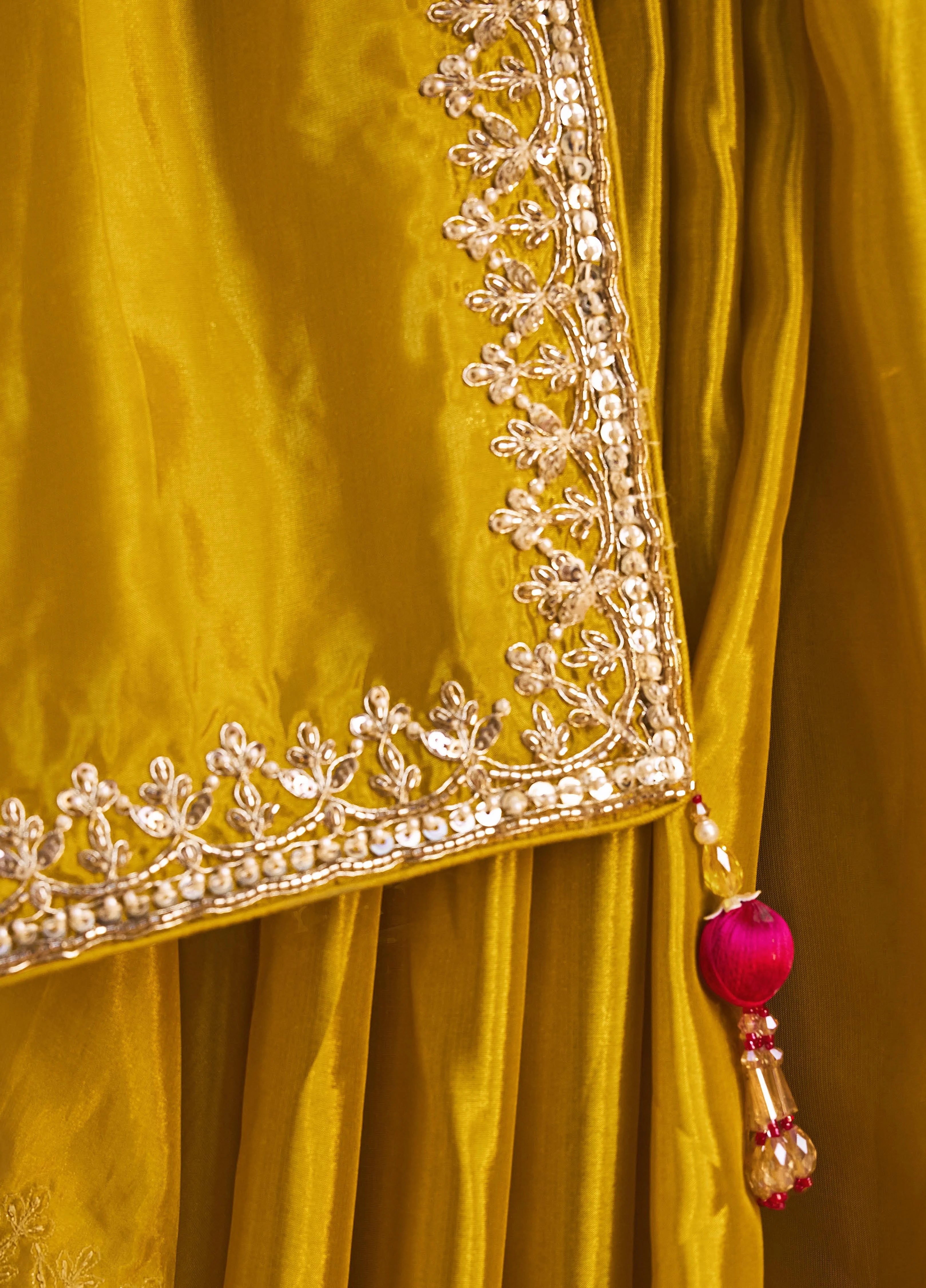 Lightweight Festival Wear Mustard With Thread Work Saree