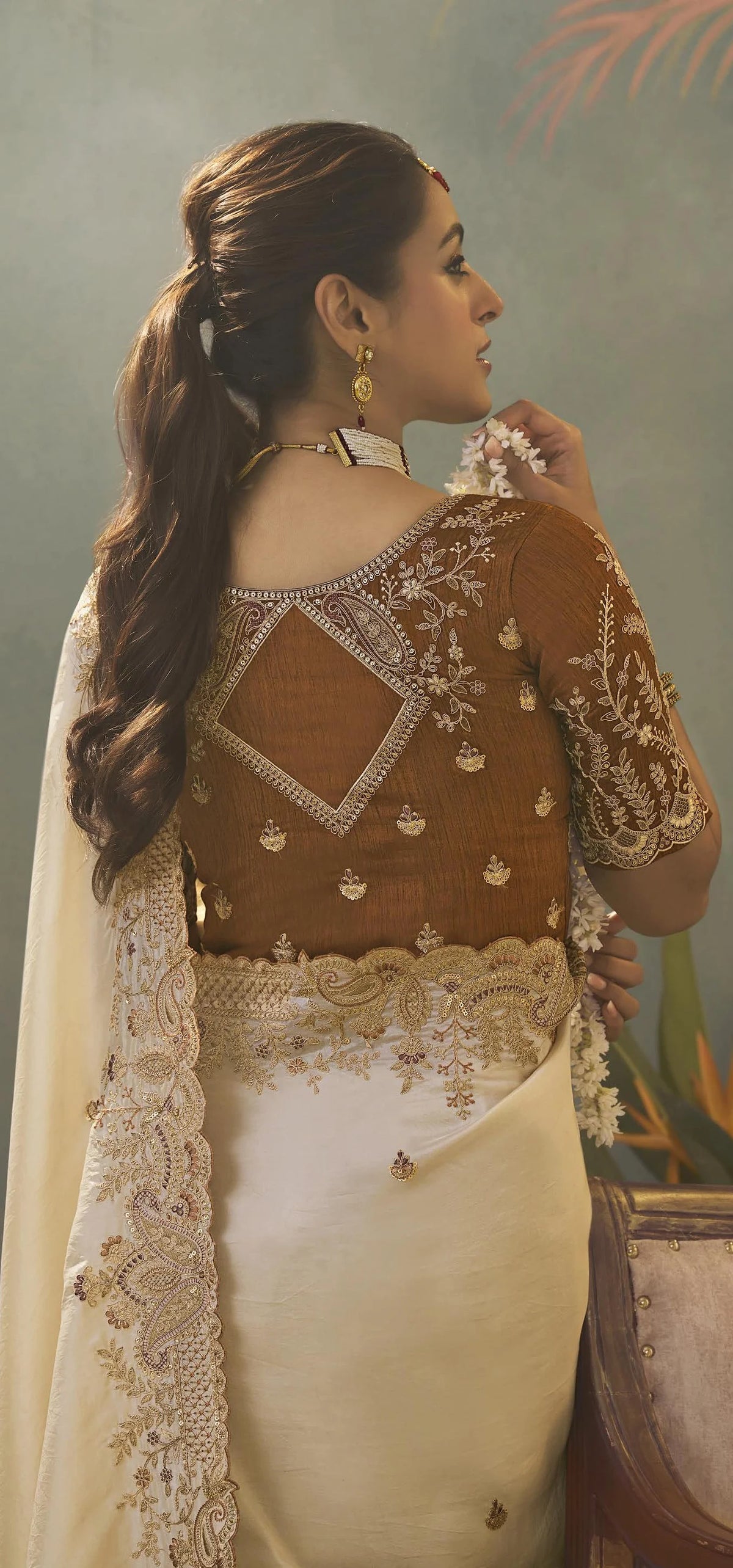 Upada Silk Weaving Off White Party Wear Sarees