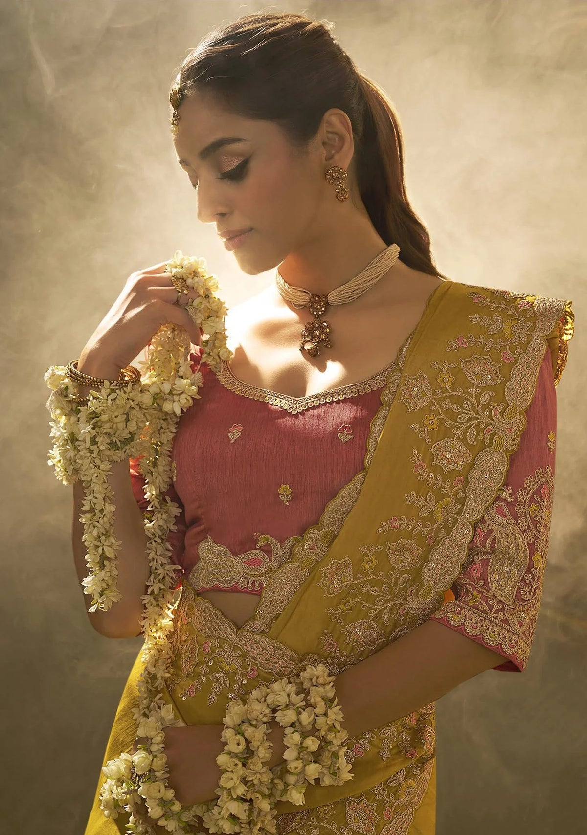 Uppada Silk Weaving Yellow Party Wear Sarees