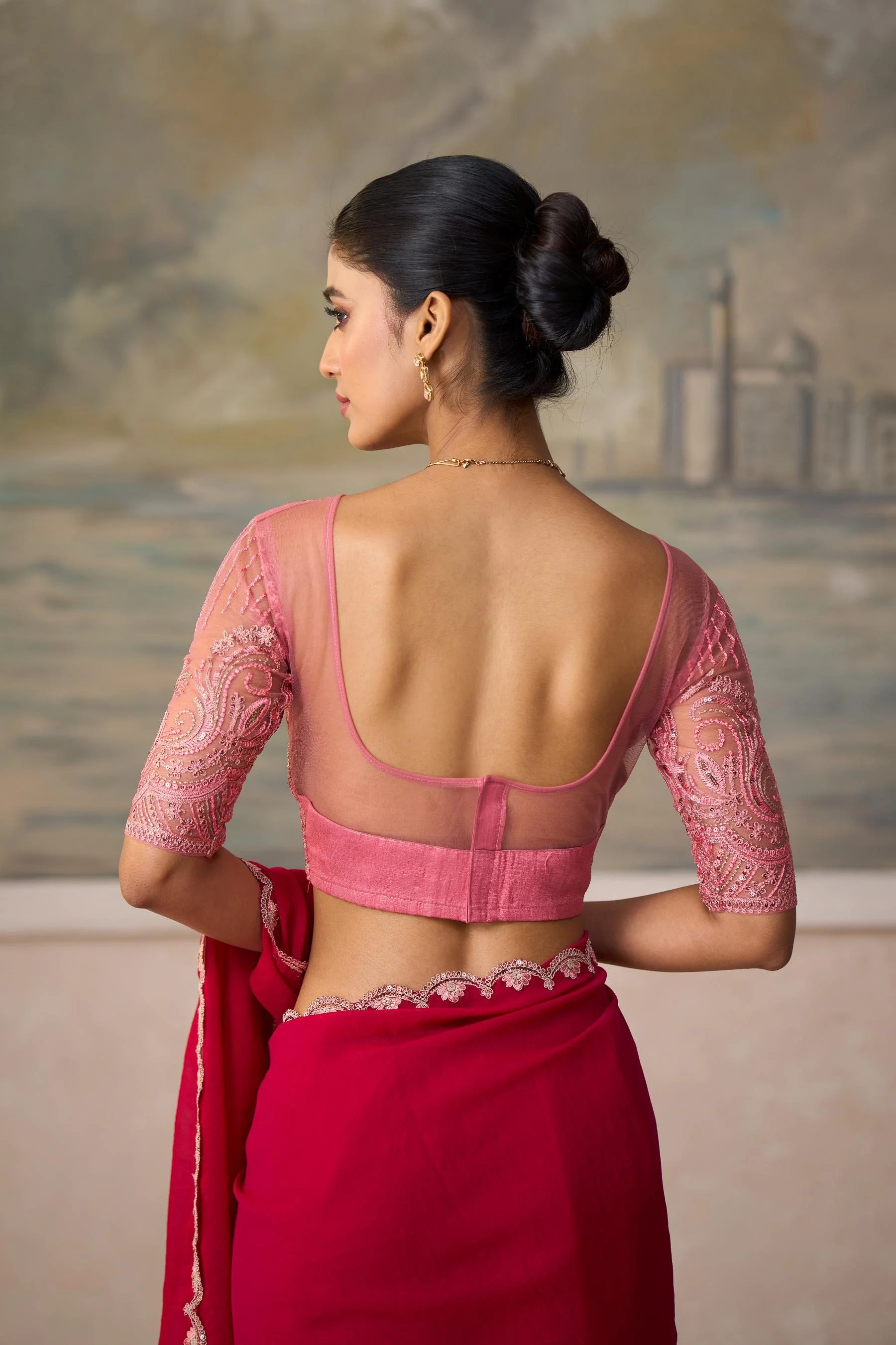 Georgette Silk Festival Wear Rani With Heavy Work