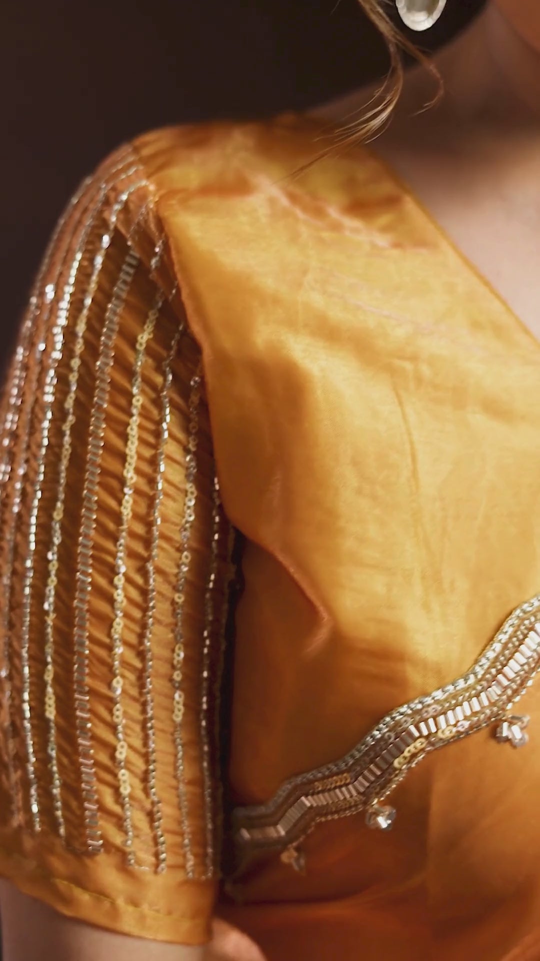 Fendy Satin Yellow Shaded Party Wear Saree