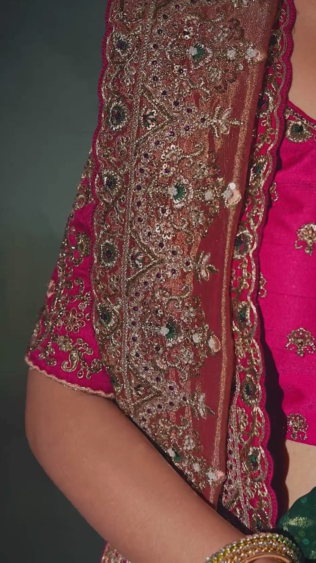Kanchipuram Silk Rani Wedding Wear With Heavy Work Saree