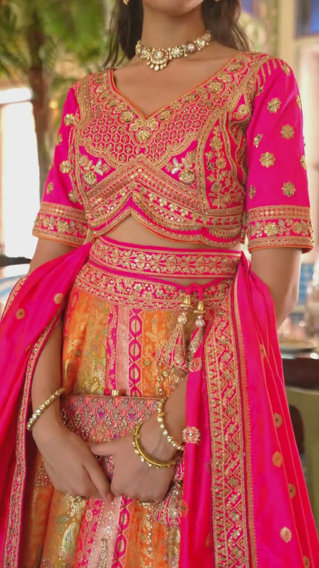 Banarasi Silk Wedding Wear Mustard With Embroidery Work